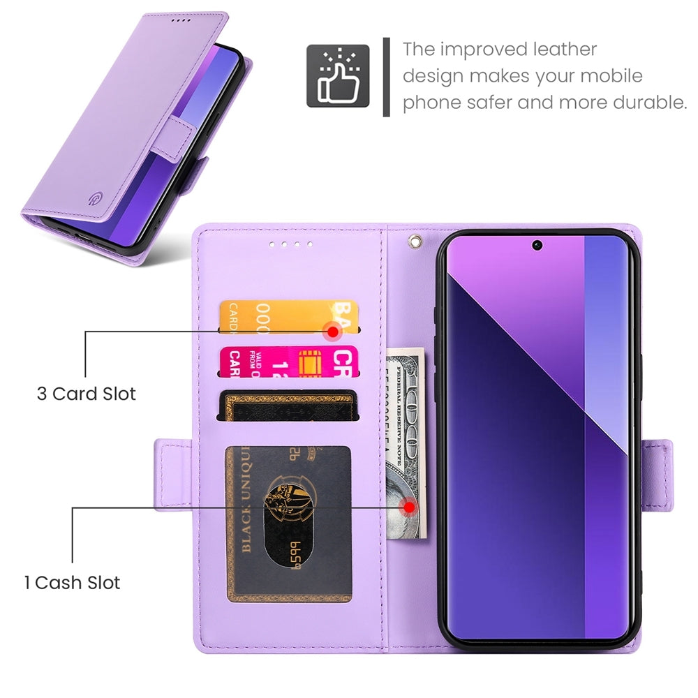 Xiaomi Redmi Note 13 Pro+ Magnetic Leather Wallet Case with Card Slots, Stand Function & Full Protection