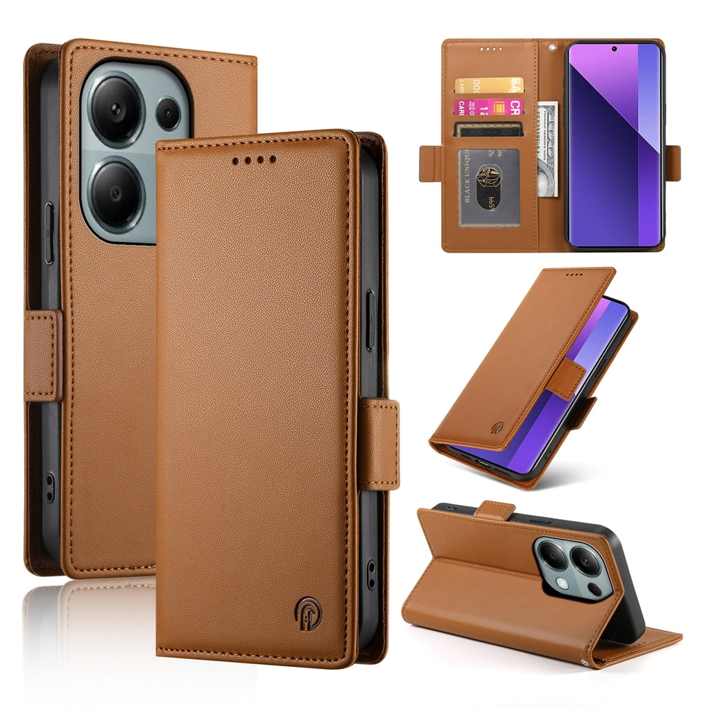 Xiaomi Redmi Note 13 Pro+ Magnetic Leather Wallet Case with Card Slots, Stand Function & Full Protection