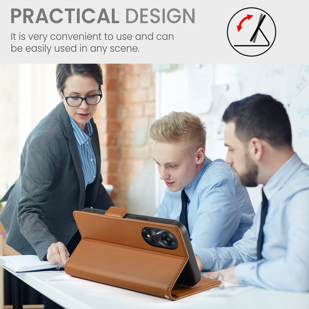 OPPO A78 5G Magnetic Leather Wallet Case with Card Slots, Stand Function & Full Protection