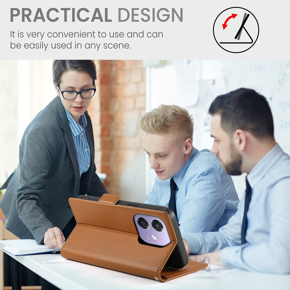 OPPO A3X 4G/5G Magnetic Leather Wallet Case with Card Slots, Stand Function & Full Protection