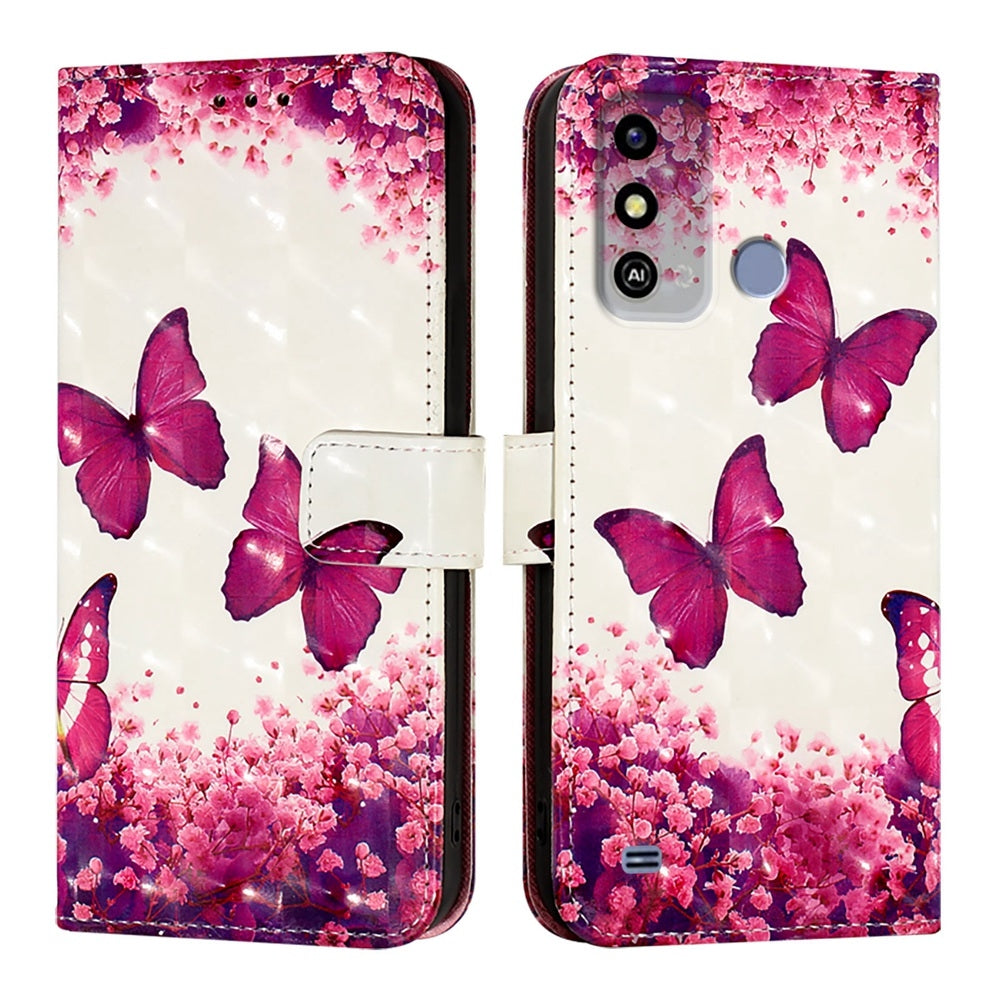 ZTE Blade A53 Leather Flip Phone Case with 3D Painted Design, Card Holder, Wallet & Stand Function - Durable Protection & Easy Access