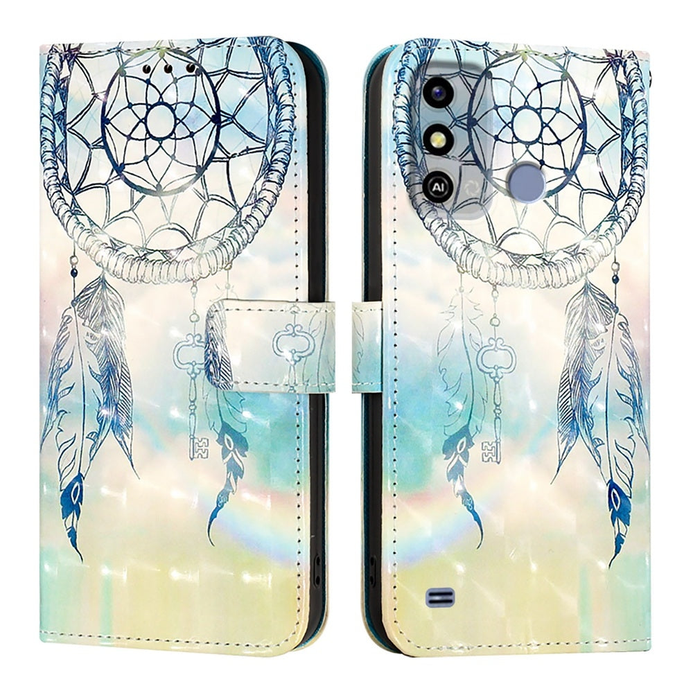 ZTE Blade A53 Leather Flip Phone Case with 3D Painted Design, Card Holder, Wallet & Stand Function - Durable Protection & Easy Access