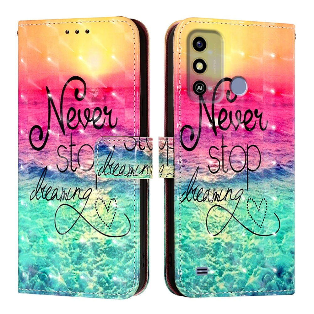ZTE Blade A53 Leather Flip Phone Case with 3D Painted Design, Card Holder, Wallet & Stand Function - Durable Protection & Easy Access