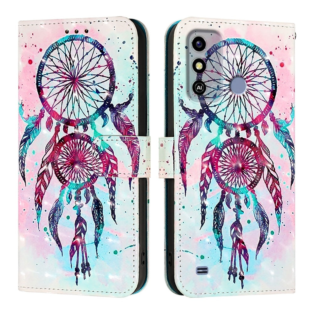 ZTE Blade A53 Leather Flip Phone Case with 3D Painted Design, Card Holder, Wallet & Stand Function - Durable Protection & Easy Access