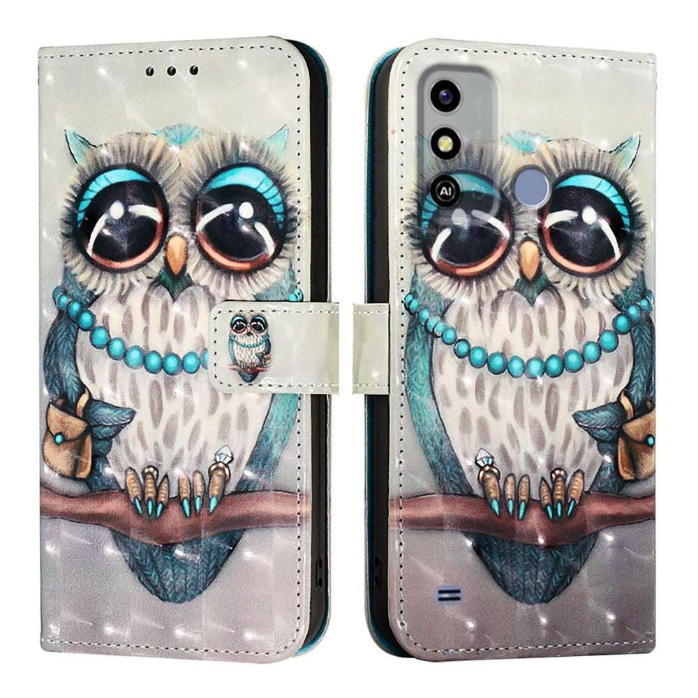ZTE Blade A53 Leather Flip Phone Case with 3D Painted Design, Card Holder, Wallet & Stand Function - Durable Protection & Easy Access