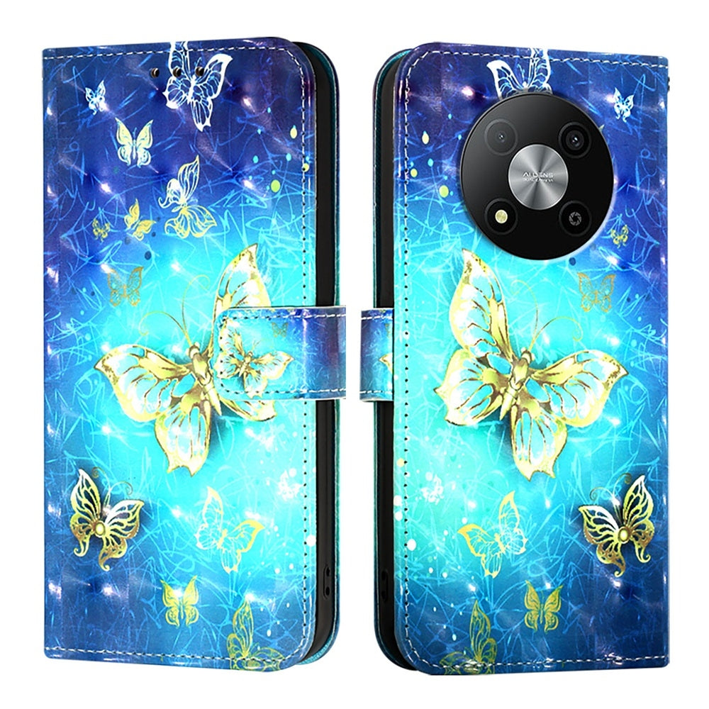 ZTE Blade A73 5G Leather Flip Phone Case with 3D Painted Design, Card Holder, Wallet & Stand Function - Durable Protection & Easy Access