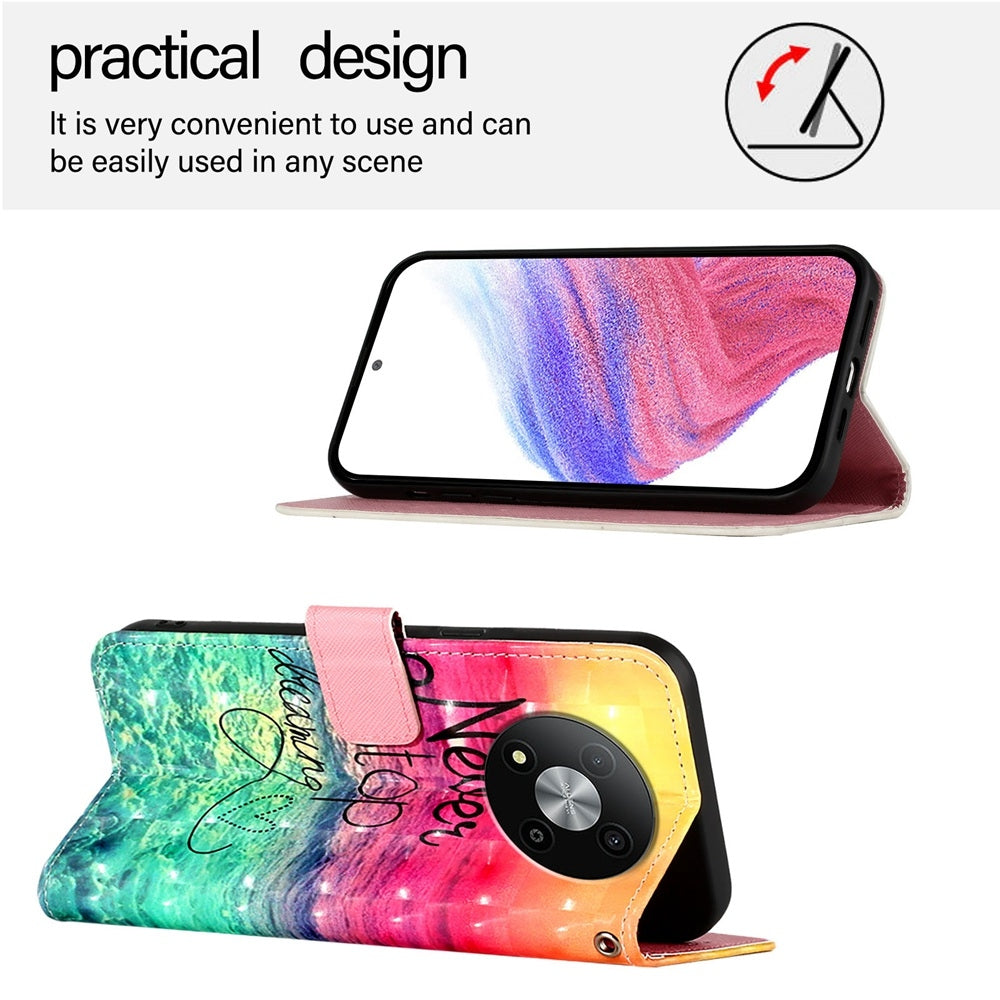 ZTE Blade A73 5G Leather Flip Phone Case with 3D Painted Design, Card Holder, Wallet & Stand Function - Durable Protection & Easy Access