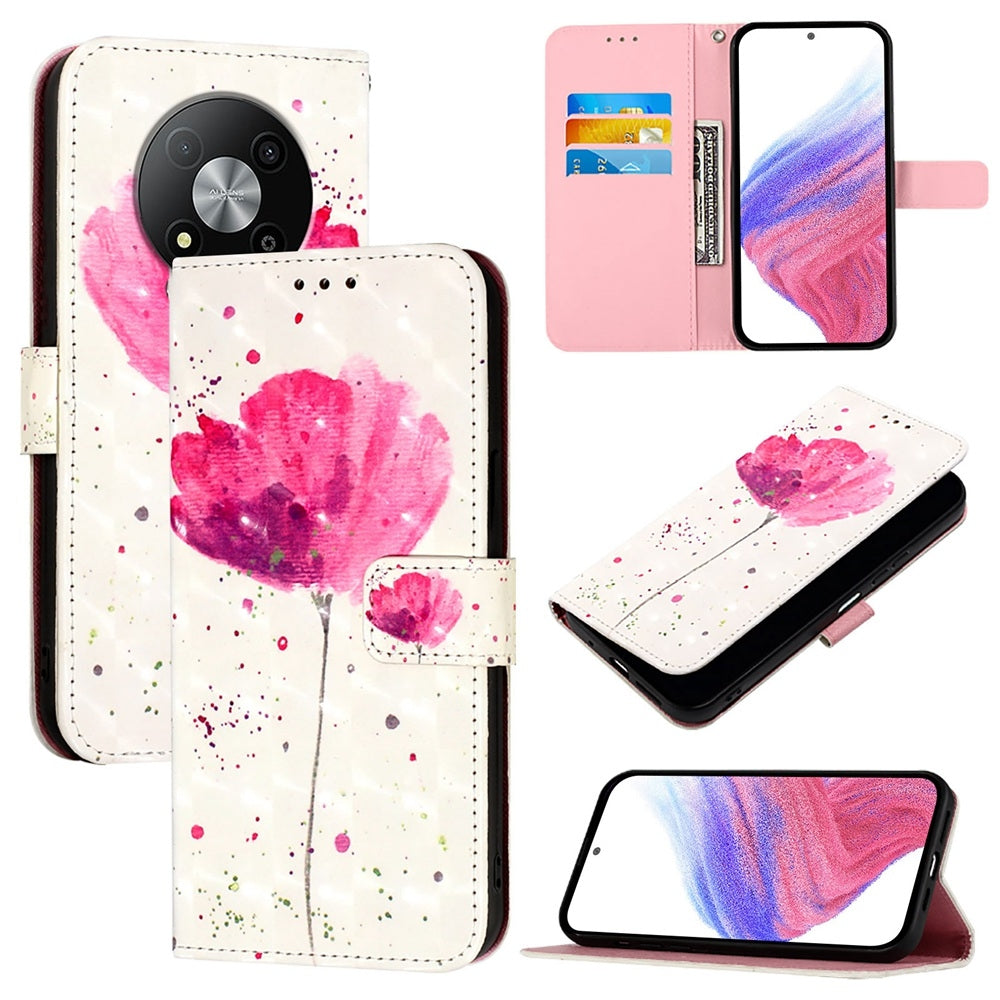 ZTE Blade A73 5G Leather Flip Phone Case with 3D Painted Design, Card Holder, Wallet & Stand Function - Durable Protection & Easy Access