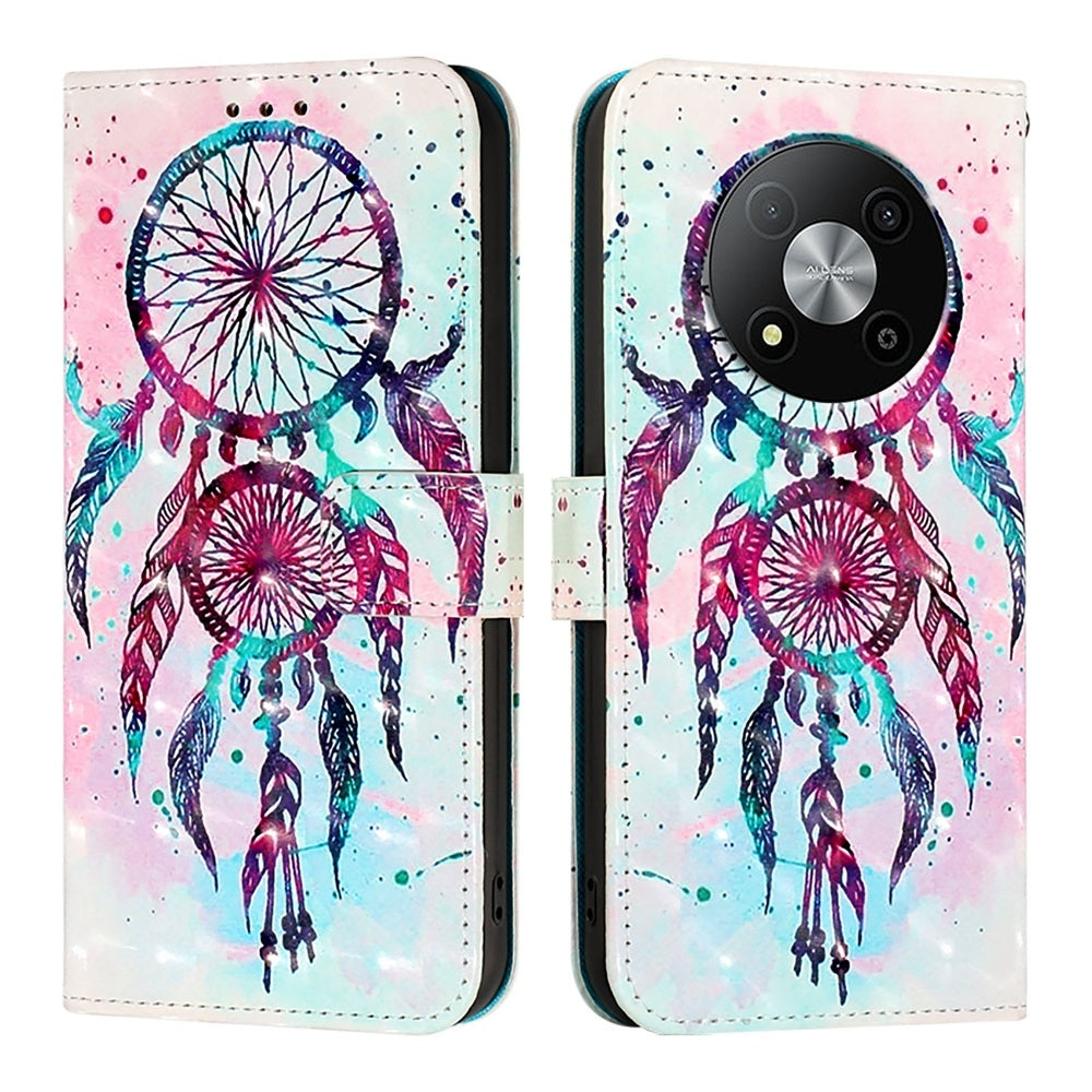 ZTE Blade A73 5G Leather Flip Phone Case with 3D Painted Design, Card Holder, Wallet & Stand Function - Durable Protection & Easy Access