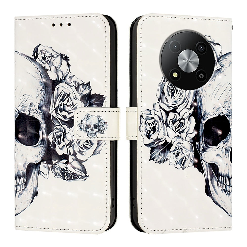 ZTE Blade A73 5G Leather Flip Phone Case with 3D Painted Design, Card Holder, Wallet & Stand Function - Durable Protection & Easy Access