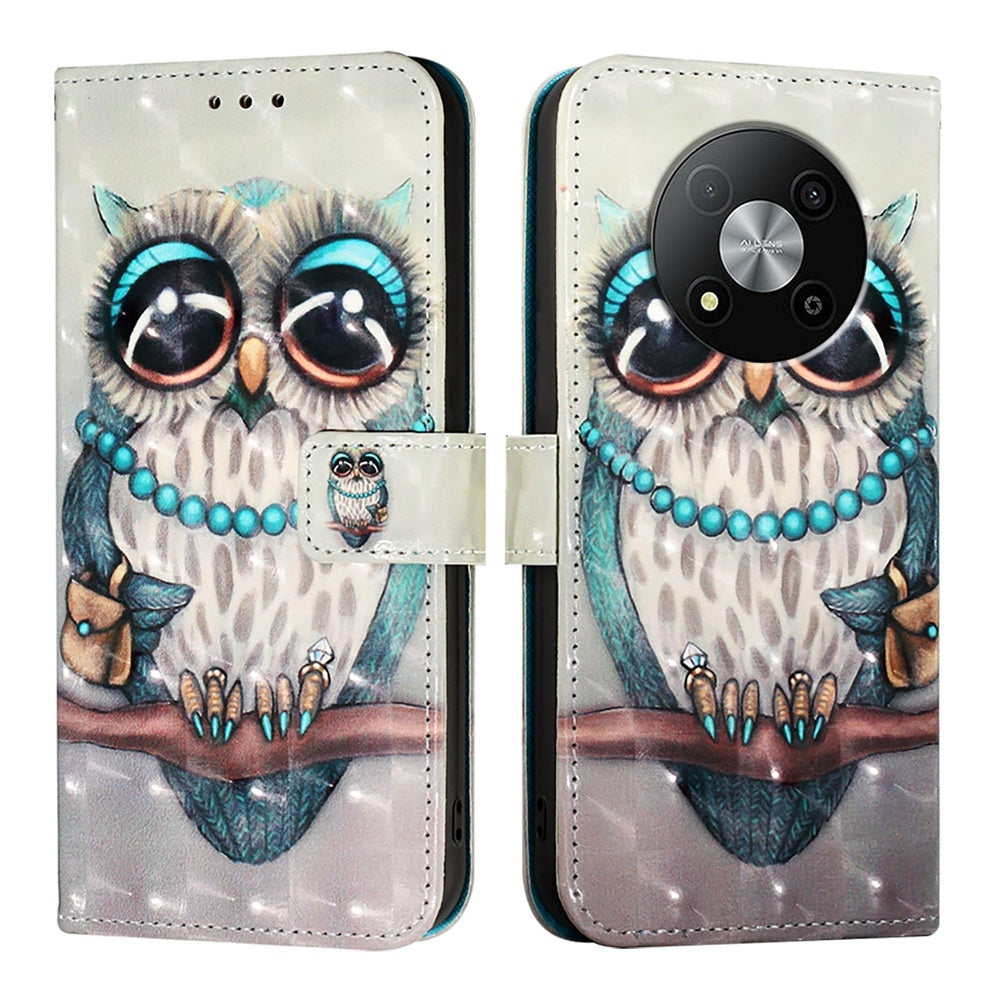 ZTE Blade A73 5G Leather Flip Phone Case with 3D Painted Design, Card Holder, Wallet & Stand Function - Durable Protection & Easy Access