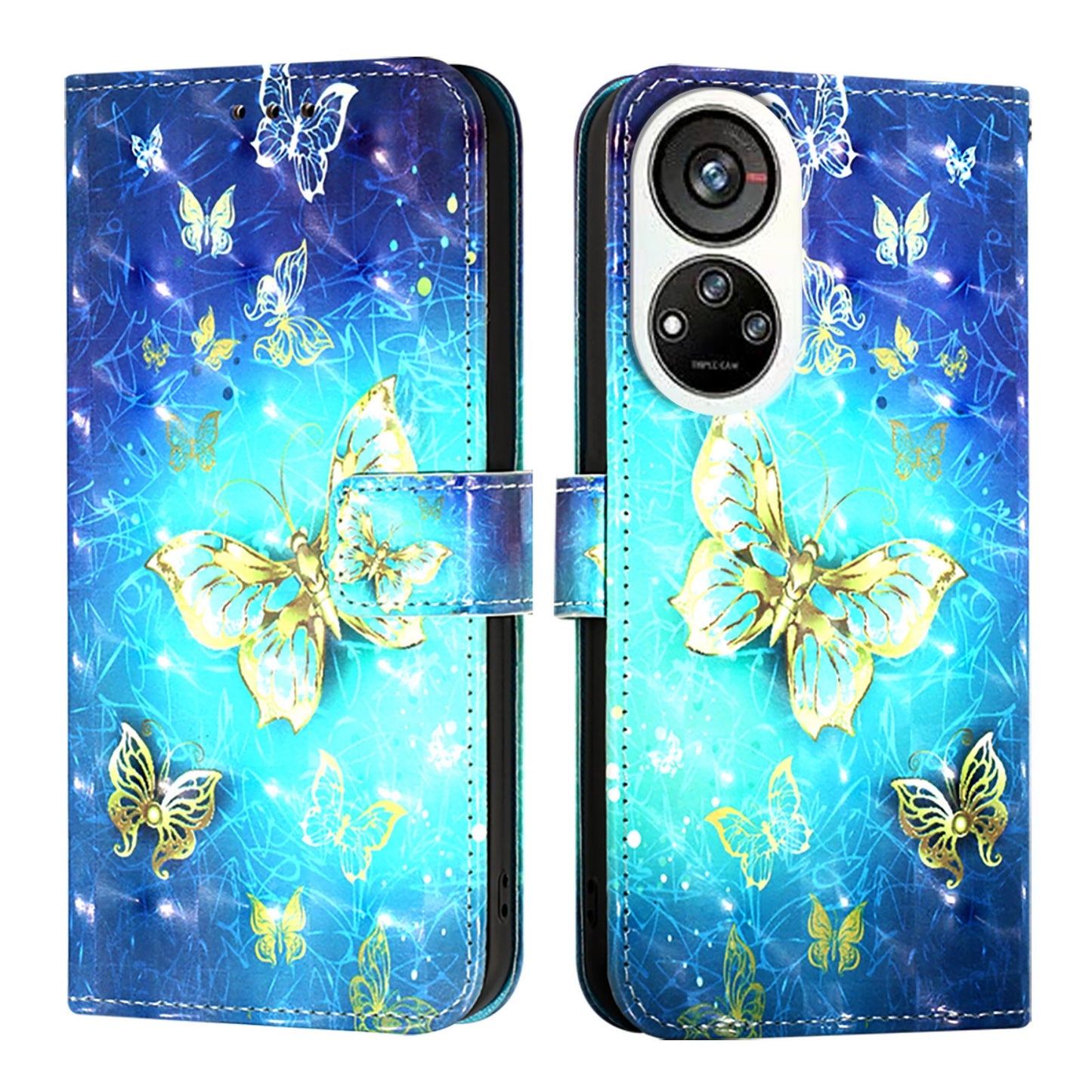 ZTE Blade V40s Leather Flip Phone Case with 3D Painted Design, Card Holder, Wallet & Stand Function - Durable Protection & Easy Access