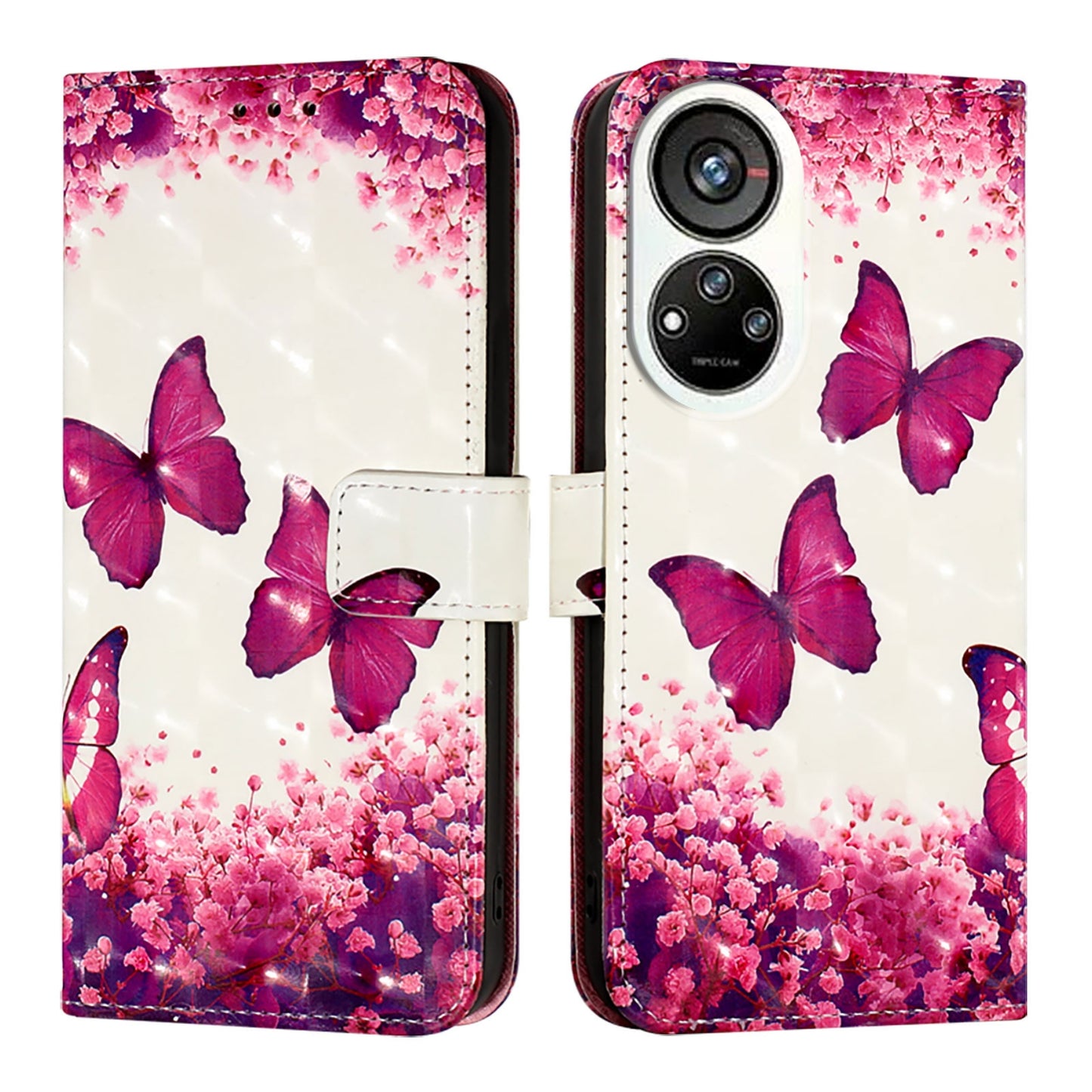 ZTE Blade V40s Leather Flip Phone Case with 3D Painted Design, Card Holder, Wallet & Stand Function - Durable Protection & Easy Access