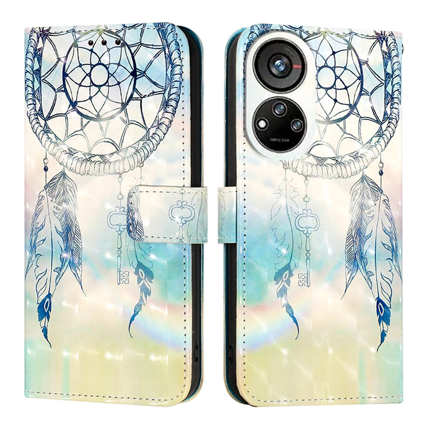 ZTE Blade V40s Leather Flip Phone Case with 3D Painted Design, Card Holder, Wallet & Stand Function - Durable Protection & Easy Access