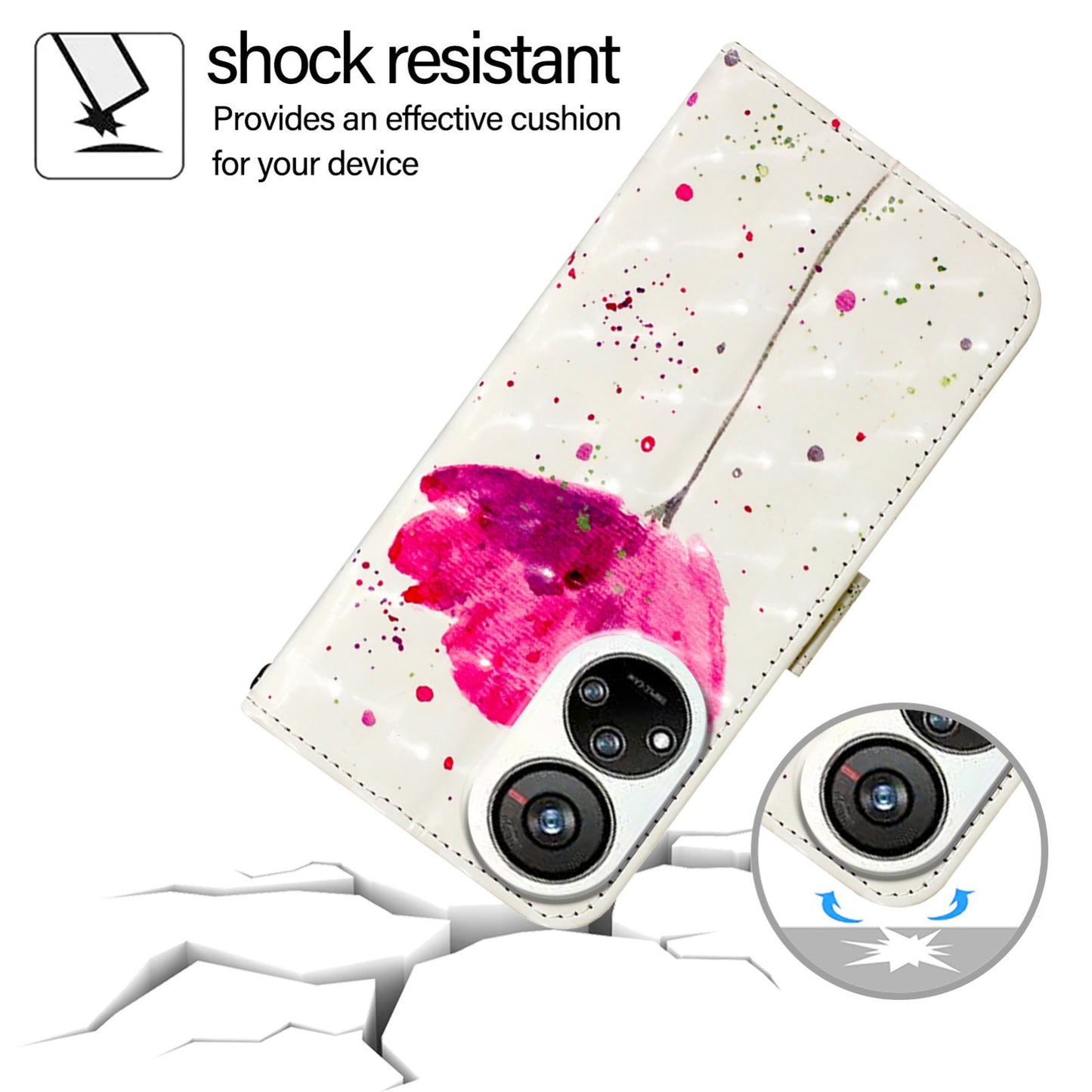 ZTE Blade V40s Leather Flip Phone Case with 3D Painted Design, Card Holder, Wallet & Stand Function - Durable Protection & Easy Access