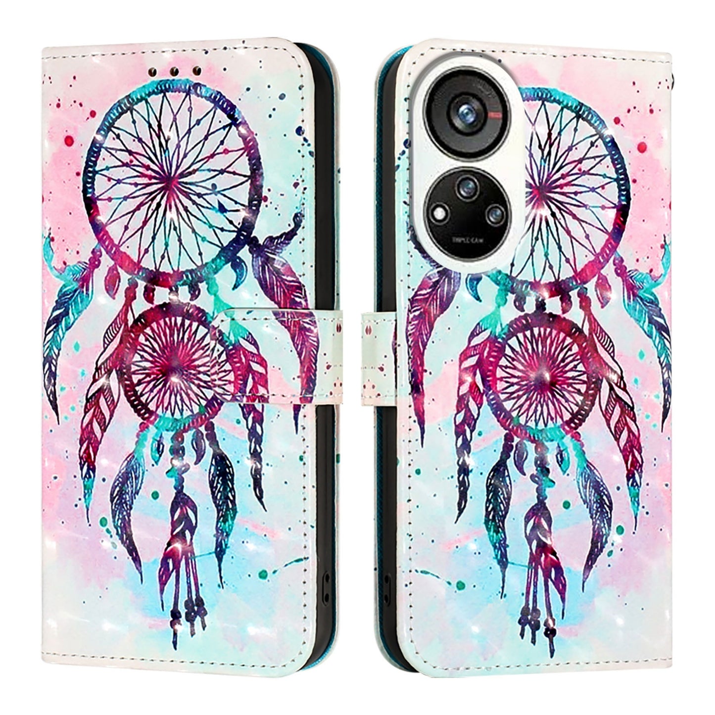 ZTE Blade V40s Leather Flip Phone Case with 3D Painted Design, Card Holder, Wallet & Stand Function - Durable Protection & Easy Access