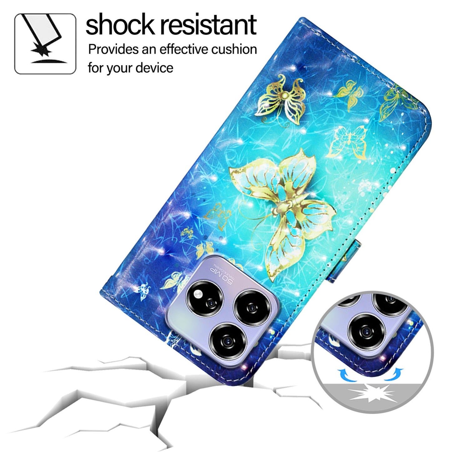 For ZTE Axon 60 Leather Flip Phone Case with 3D Painted Design, Card Holder, Wallet & Stand Function - Durable Protection & Easy Access