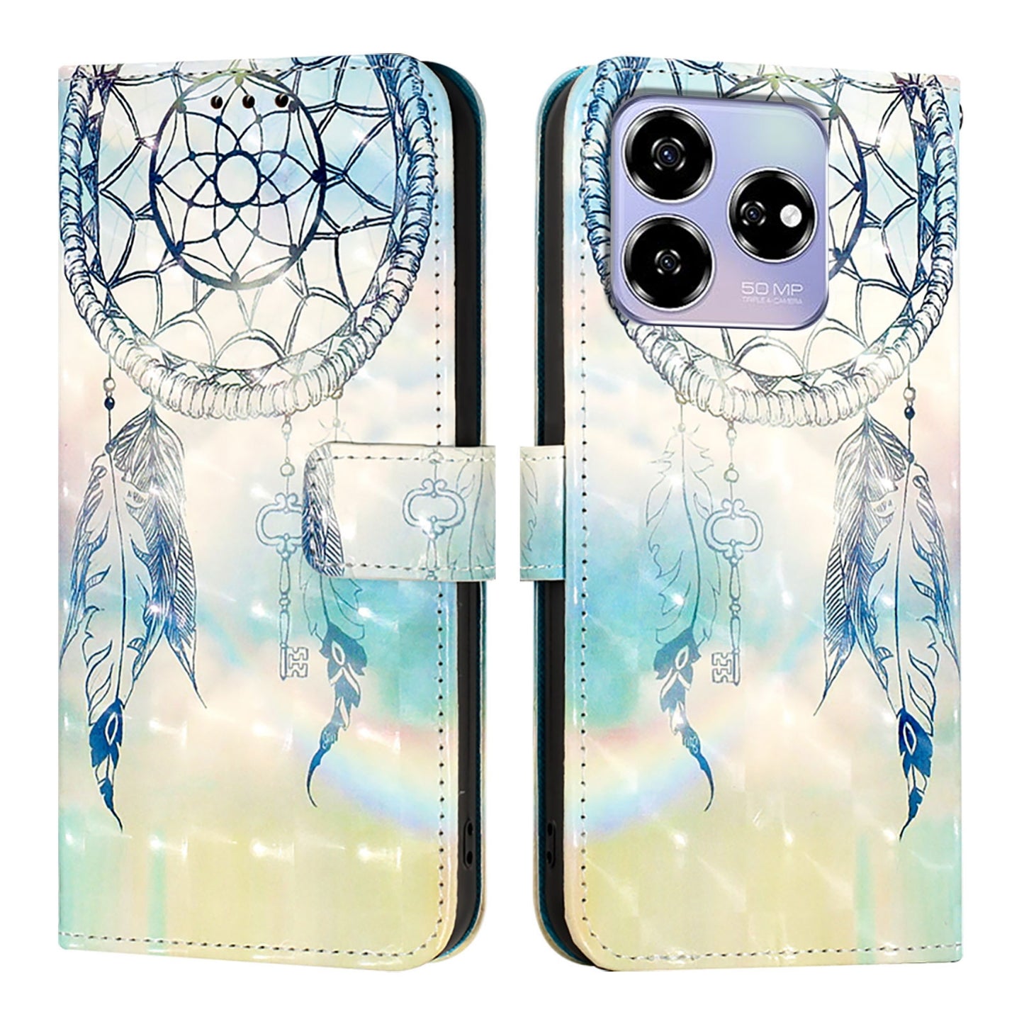 ZTE Blade V60 Leather Flip Phone Case with 3D Painted Design, Card Holder, Wallet & Stand Function - Durable Protection & Easy Access