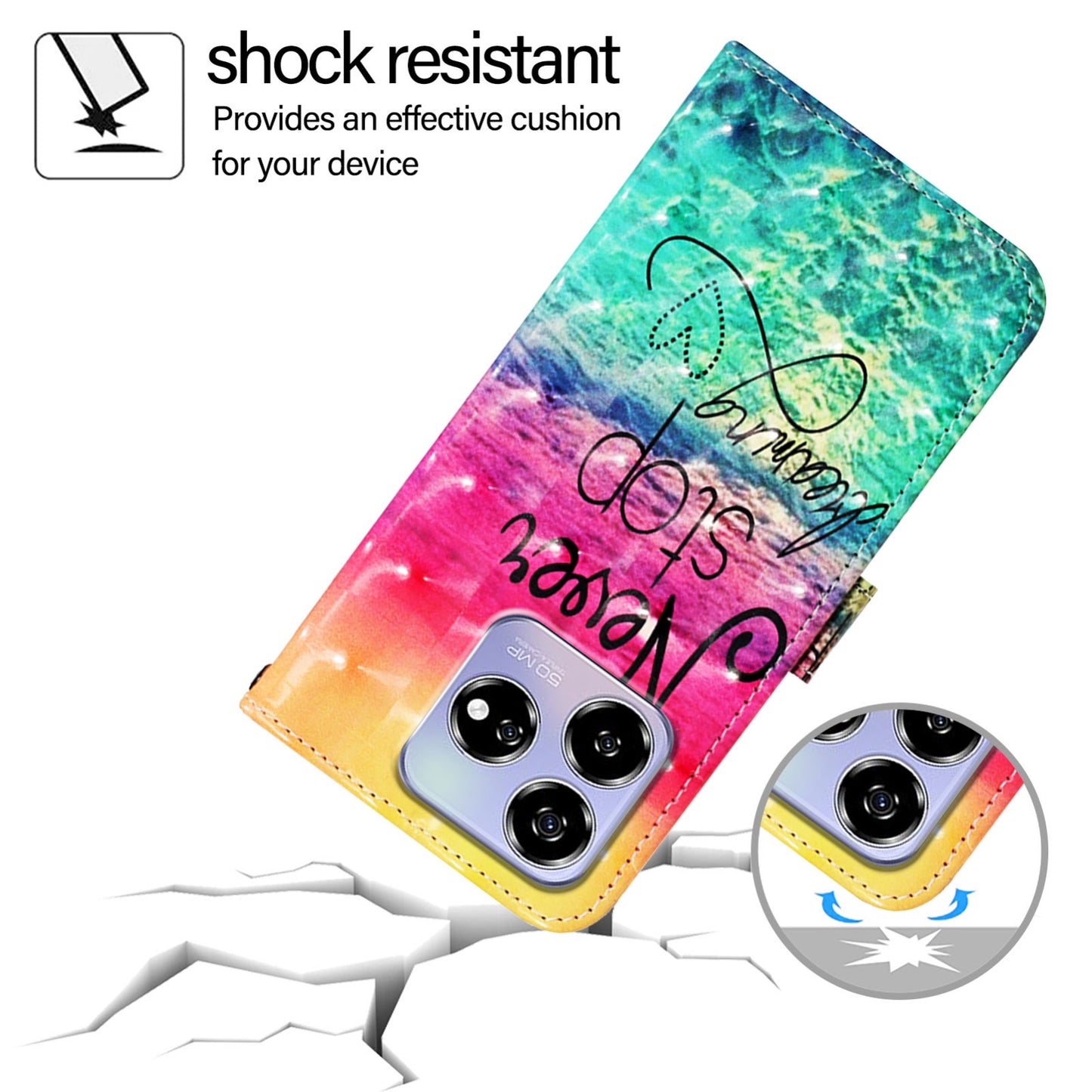 ZTE Blade V60 Leather Flip Phone Case with 3D Painted Design, Card Holder, Wallet & Stand Function - Durable Protection & Easy Access
