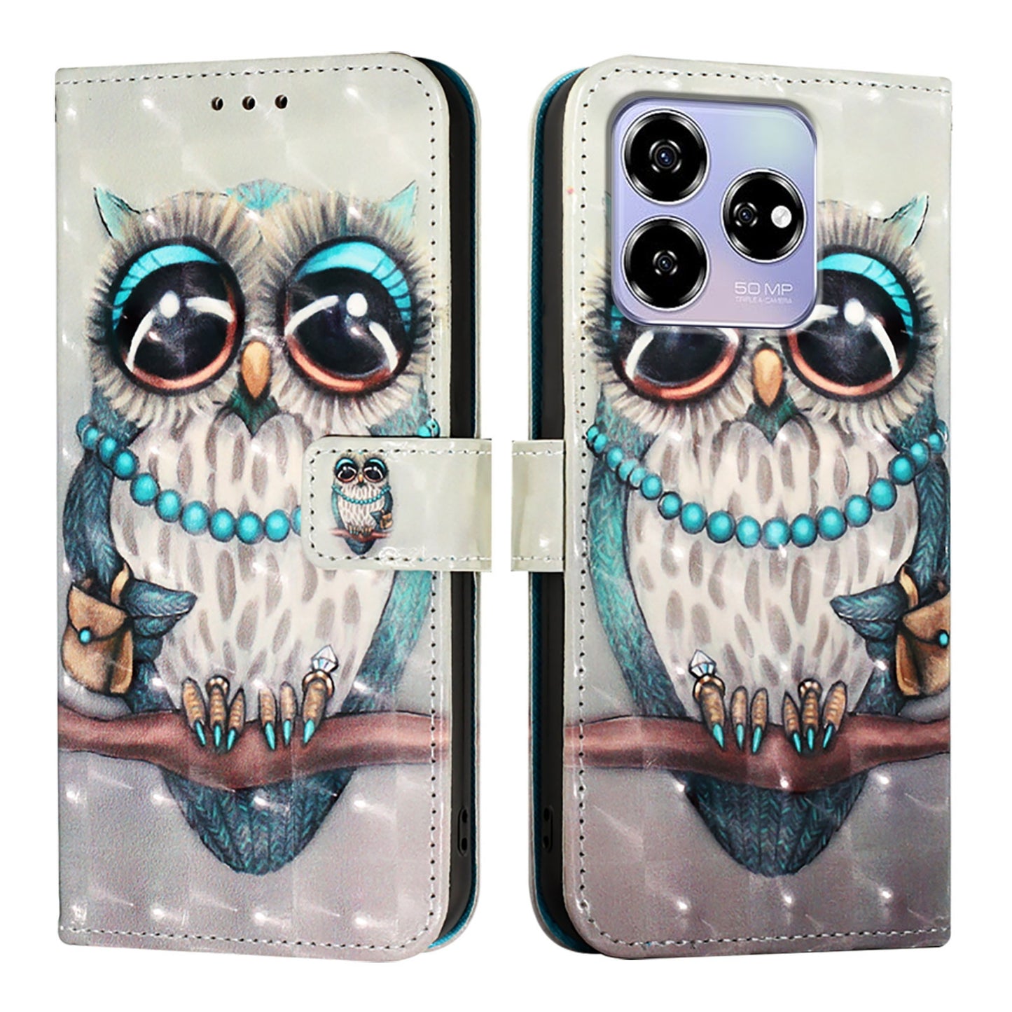 ZTE Blade V60 Leather Flip Phone Case with 3D Painted Design, Card Holder, Wallet & Stand Function - Durable Protection & Easy Access