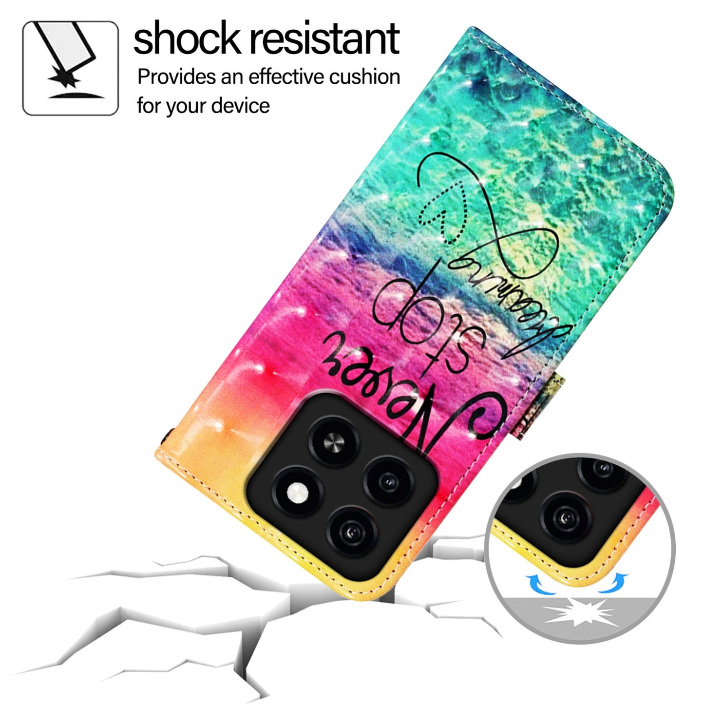 ZTE Blade A35 Leather Flip Phone Case with 3D Painted Design, Card Holder, Wallet & Stand Function - Durable Protection & Easy Access