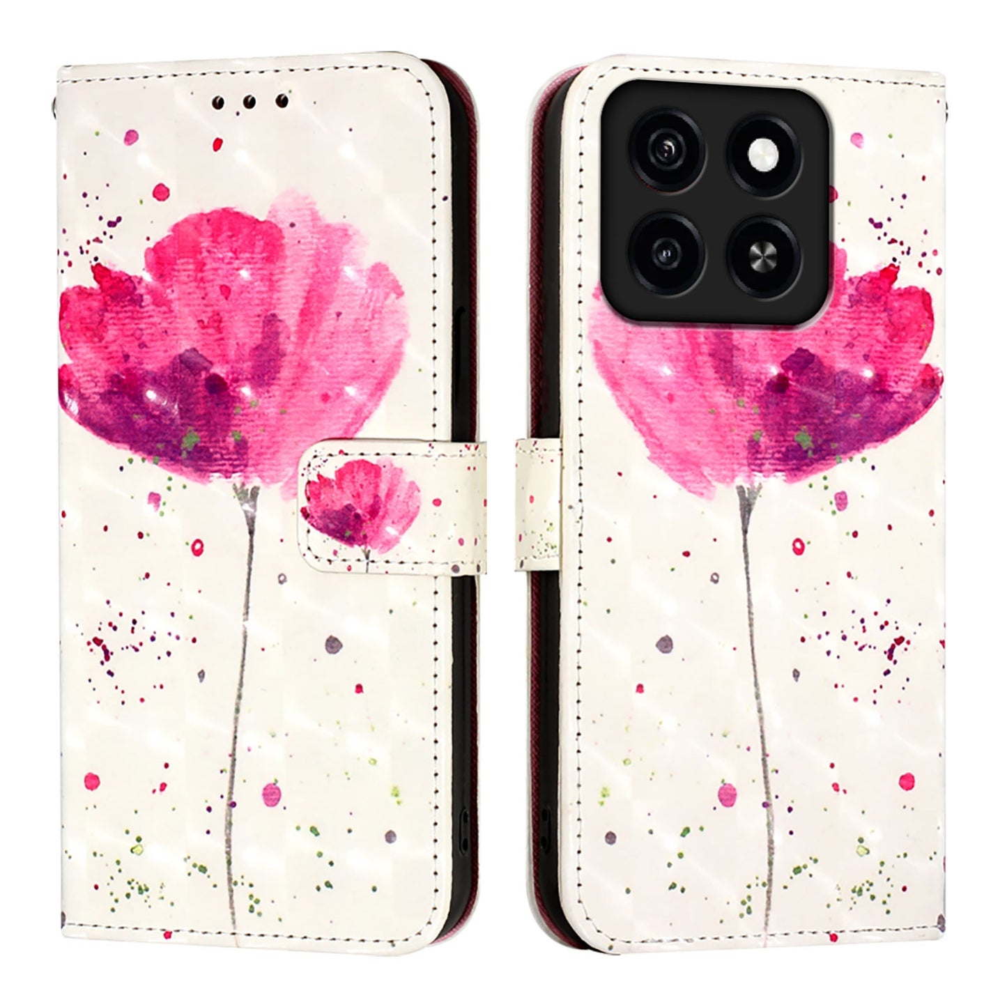 ZTE A55 Leather Flip Phone Case with 3D Painted Design, Card Holder, Wallet & Stand Function - Durable Protection & Easy Access