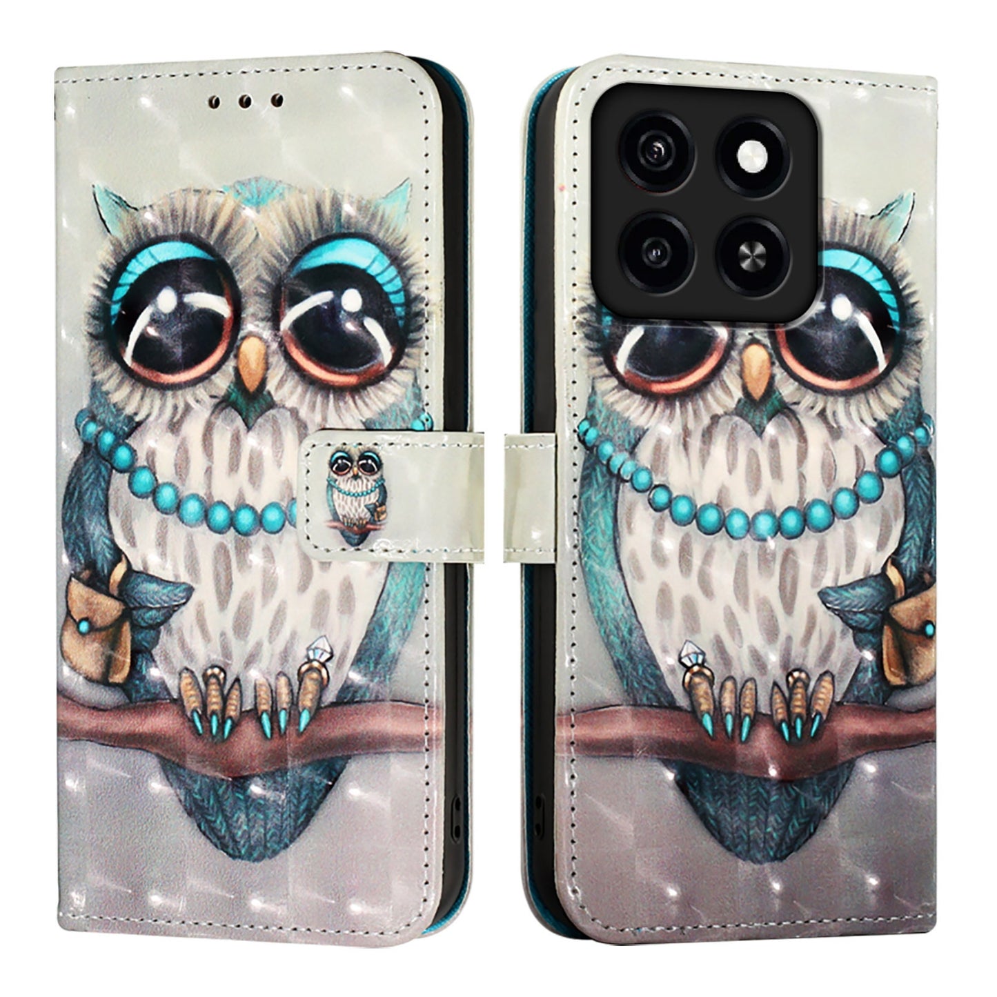 ZTE A55 Leather Flip Phone Case with 3D Painted Design, Card Holder, Wallet & Stand Function - Durable Protection & Easy Access