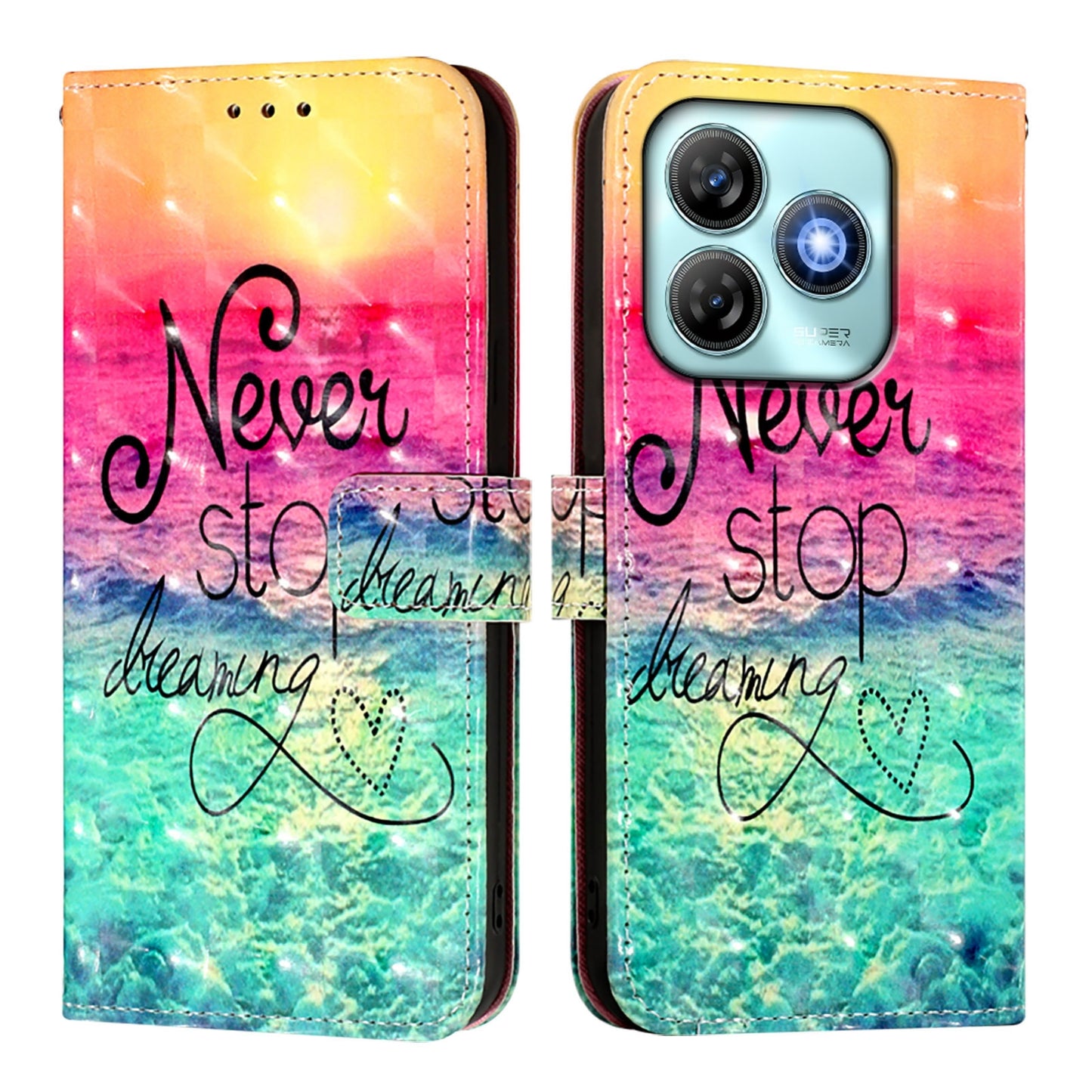 ZTE Blade A75 4G Leather Flip Phone Case with 3D Painted Design, Card Holder, Wallet & Stand Function - Durable Protection & Easy Access