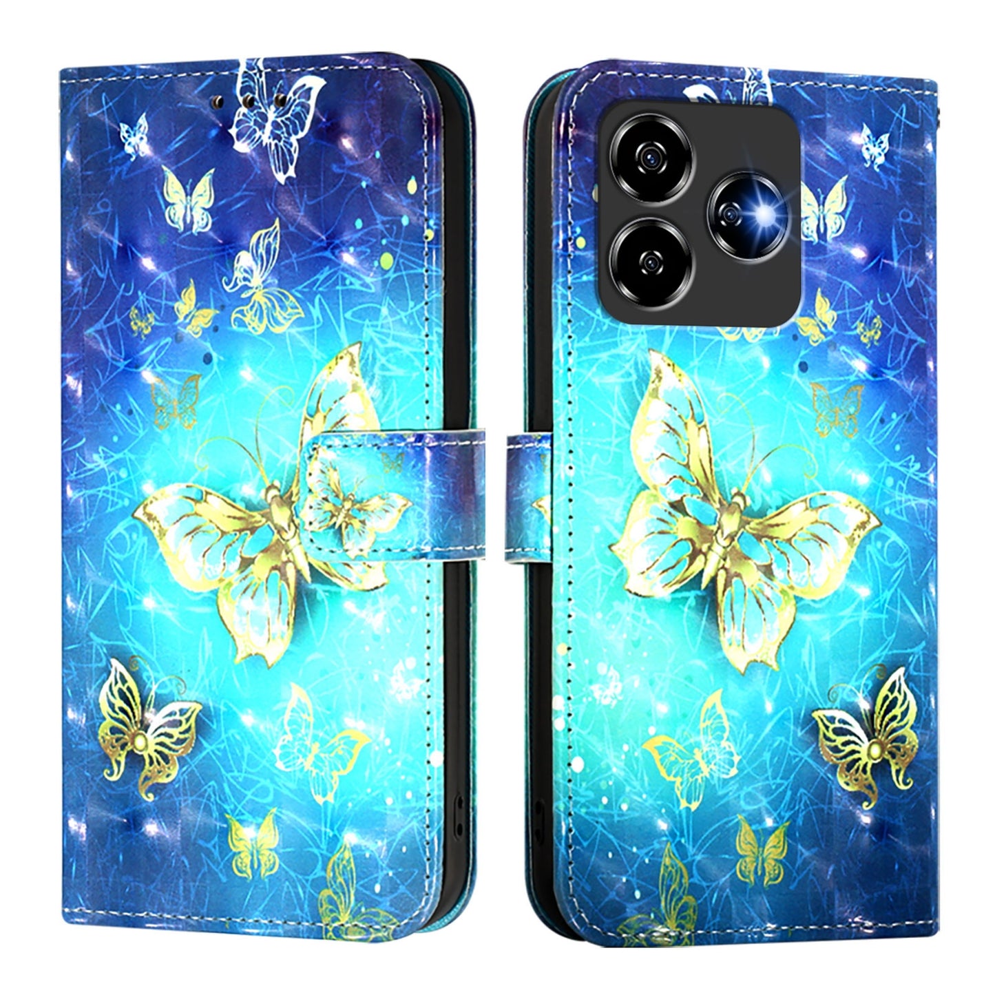 ZTE V60 Design Leather Flip Phone Case with 3D Painted Design, Card Holder, Wallet & Stand Function - Durable Protection & Easy Access