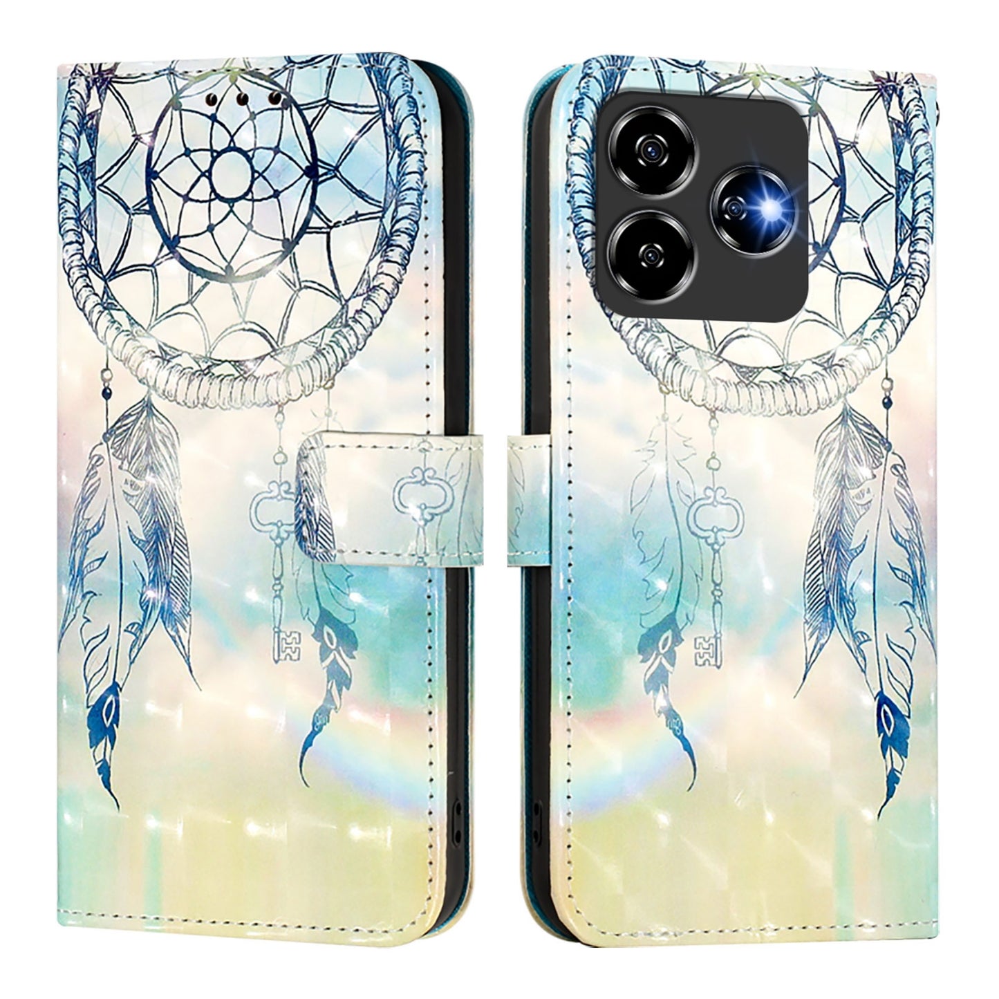 ZTE V60 Design Leather Flip Phone Case with 3D Painted Design, Card Holder, Wallet & Stand Function - Durable Protection & Easy Access
