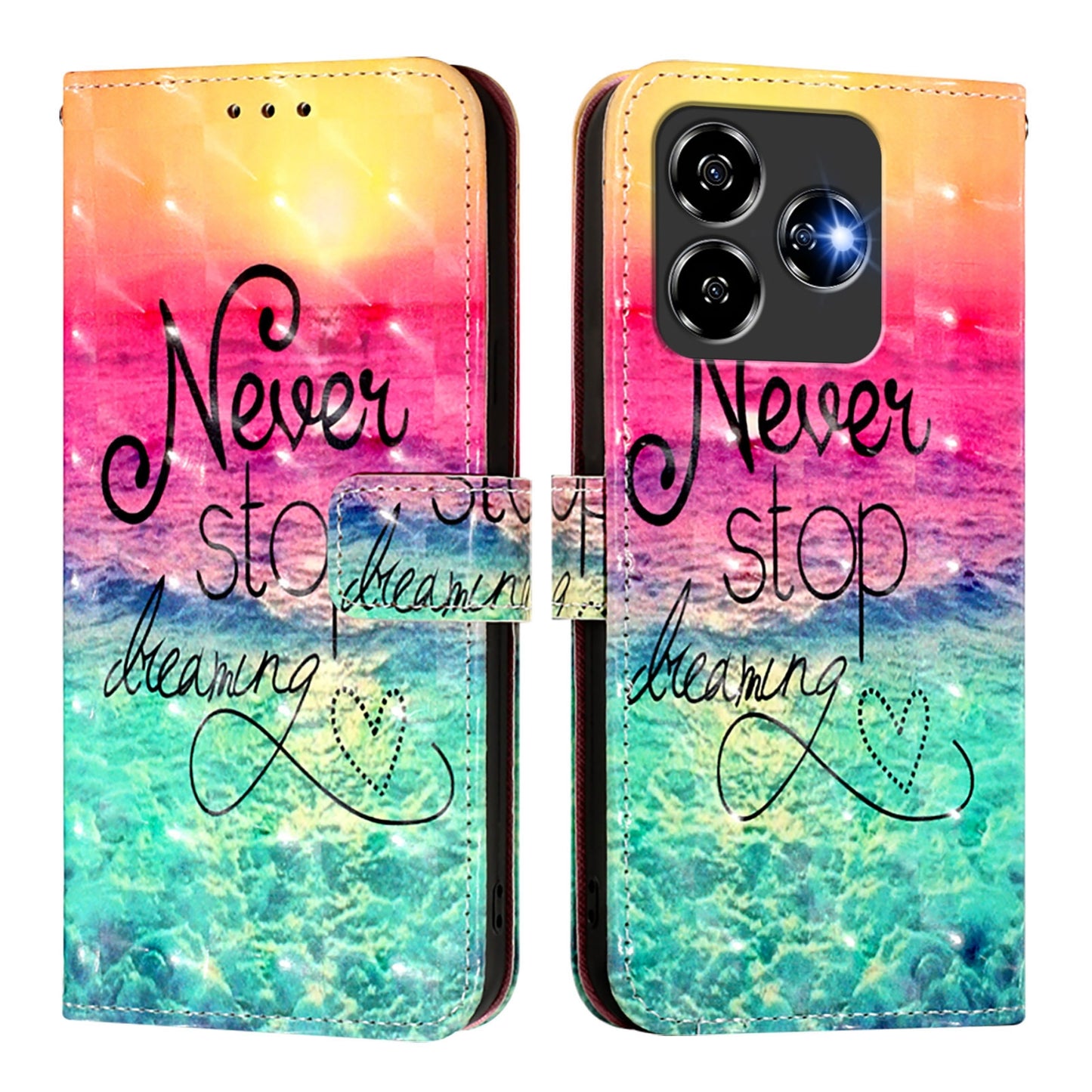 ZTE V60 Design Leather Flip Phone Case with 3D Painted Design, Card Holder, Wallet & Stand Function - Durable Protection & Easy Access