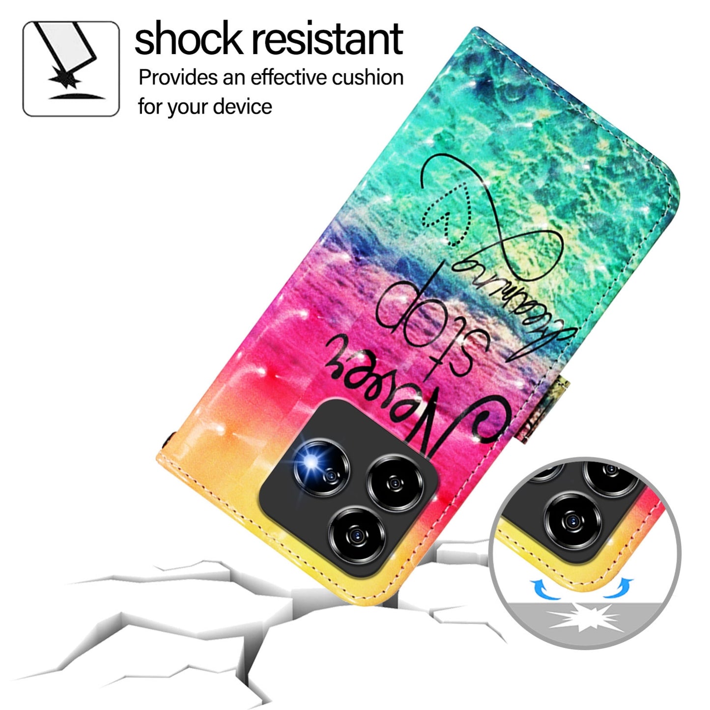 ZTE V60 Design Leather Flip Phone Case with 3D Painted Design, Card Holder, Wallet & Stand Function - Durable Protection & Easy Access