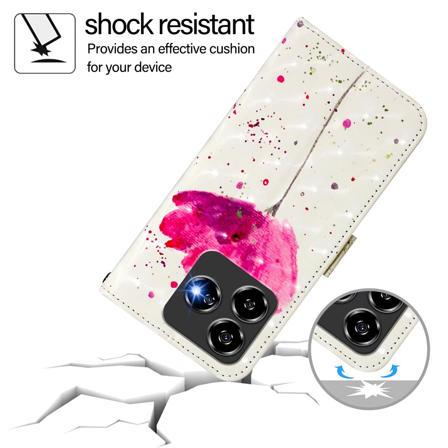 ZTE V60 Design Leather Flip Phone Case with 3D Painted Design, Card Holder, Wallet & Stand Function - Durable Protection & Easy Access