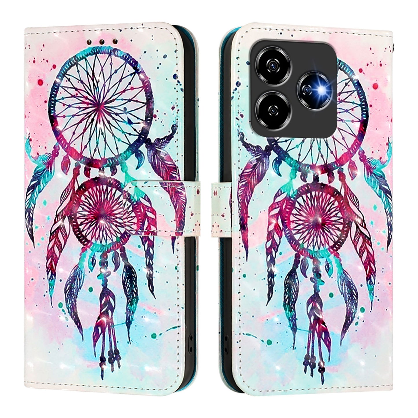 ZTE V60 Design Leather Flip Phone Case with 3D Painted Design, Card Holder, Wallet & Stand Function - Durable Protection & Easy Access