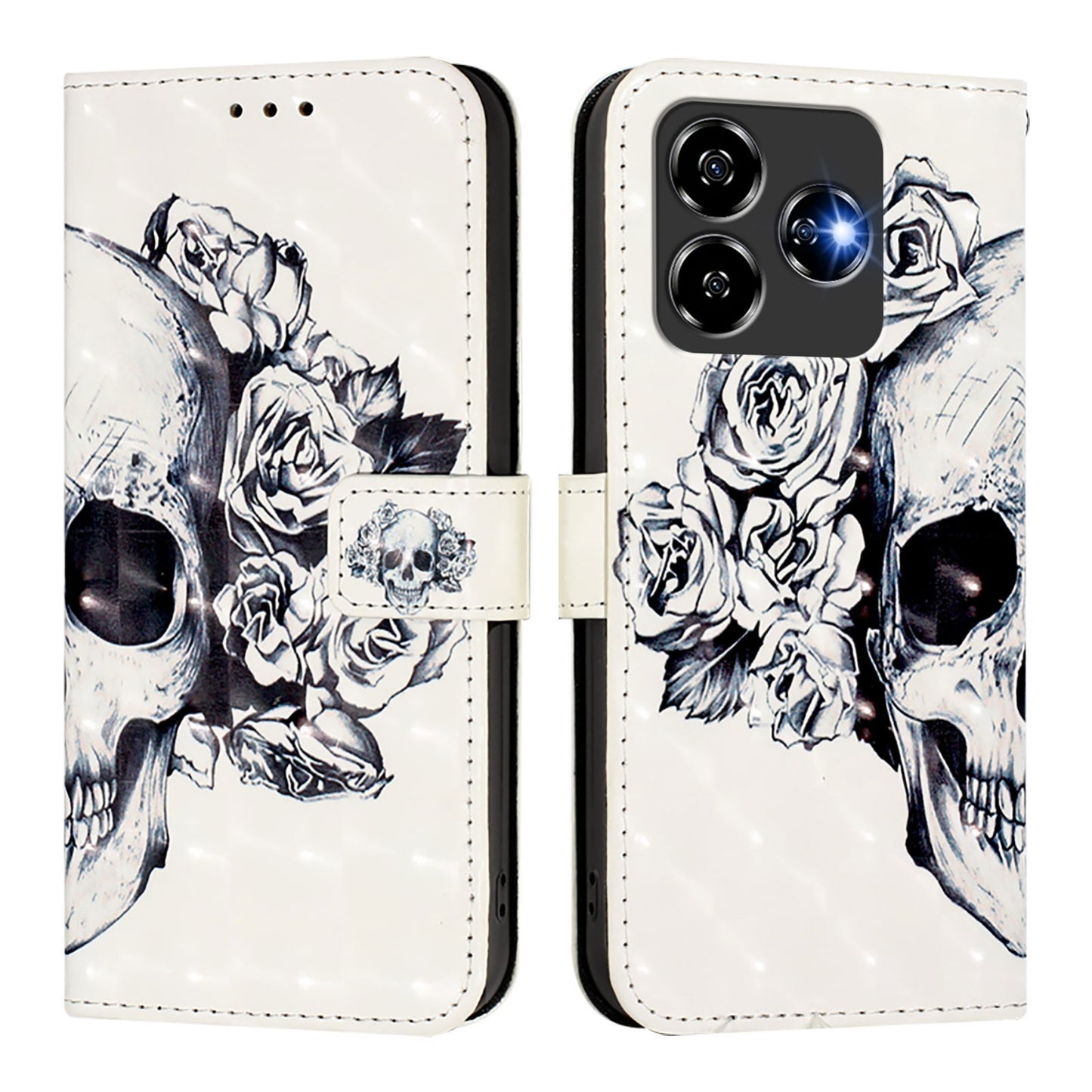 ZTE V60 Design Leather Flip Phone Case with 3D Painted Design, Card Holder, Wallet & Stand Function - Durable Protection & Easy Access