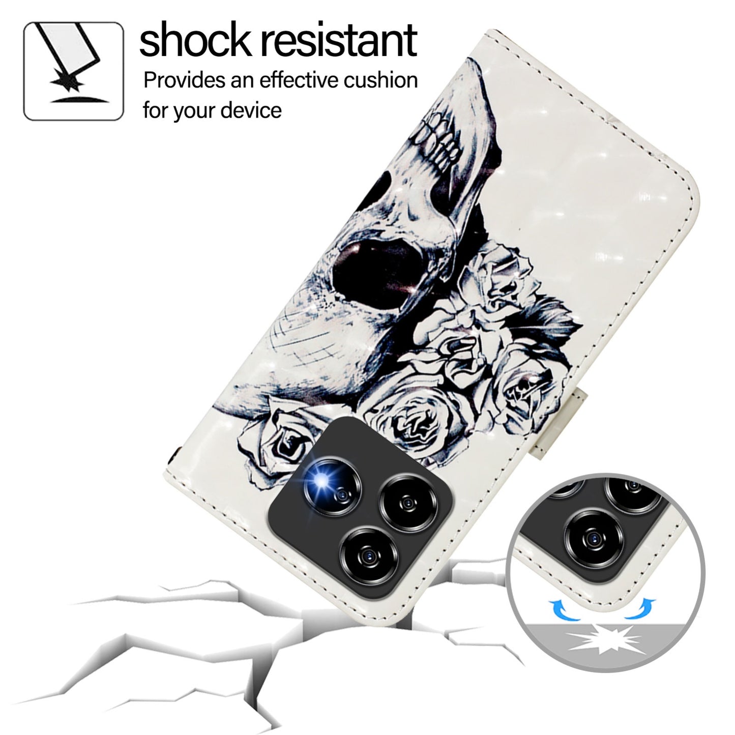 ZTE V60 Design Leather Flip Phone Case with 3D Painted Design, Card Holder, Wallet & Stand Function - Durable Protection & Easy Access