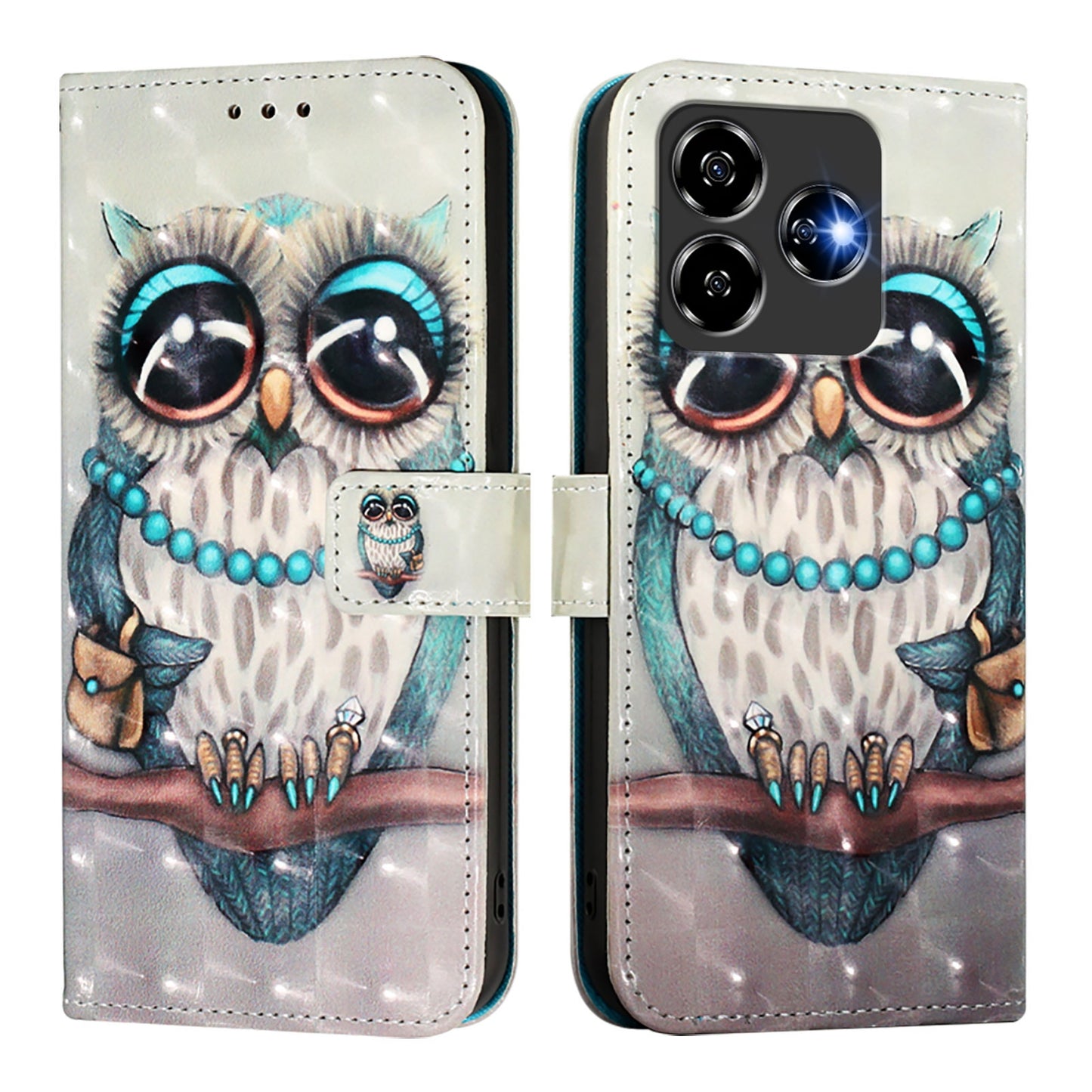 ZTE V60 Design Leather Flip Phone Case with 3D Painted Design, Card Holder, Wallet & Stand Function - Durable Protection & Easy Access