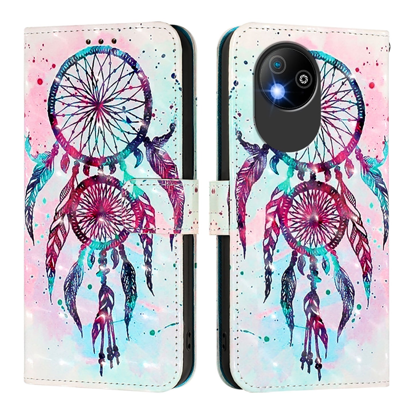 For ZTE A35 Core Leather Flip Phone Case with 3D Painted Design, Card Holder, Wallet & Stand Function - Durable Protection & Easy Access