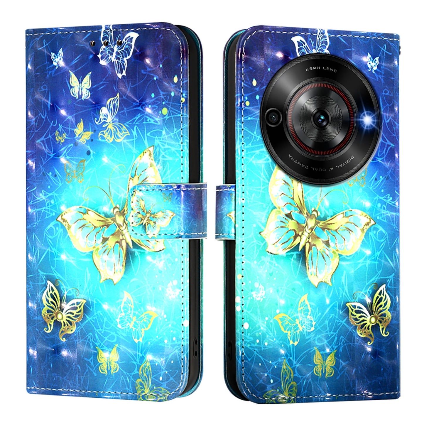 ZTE Nubia Focus Leather Flip Phone Case with 3D Painted Design, Card Holder, Wallet & Stand Function - Durable Protection & Easy Access