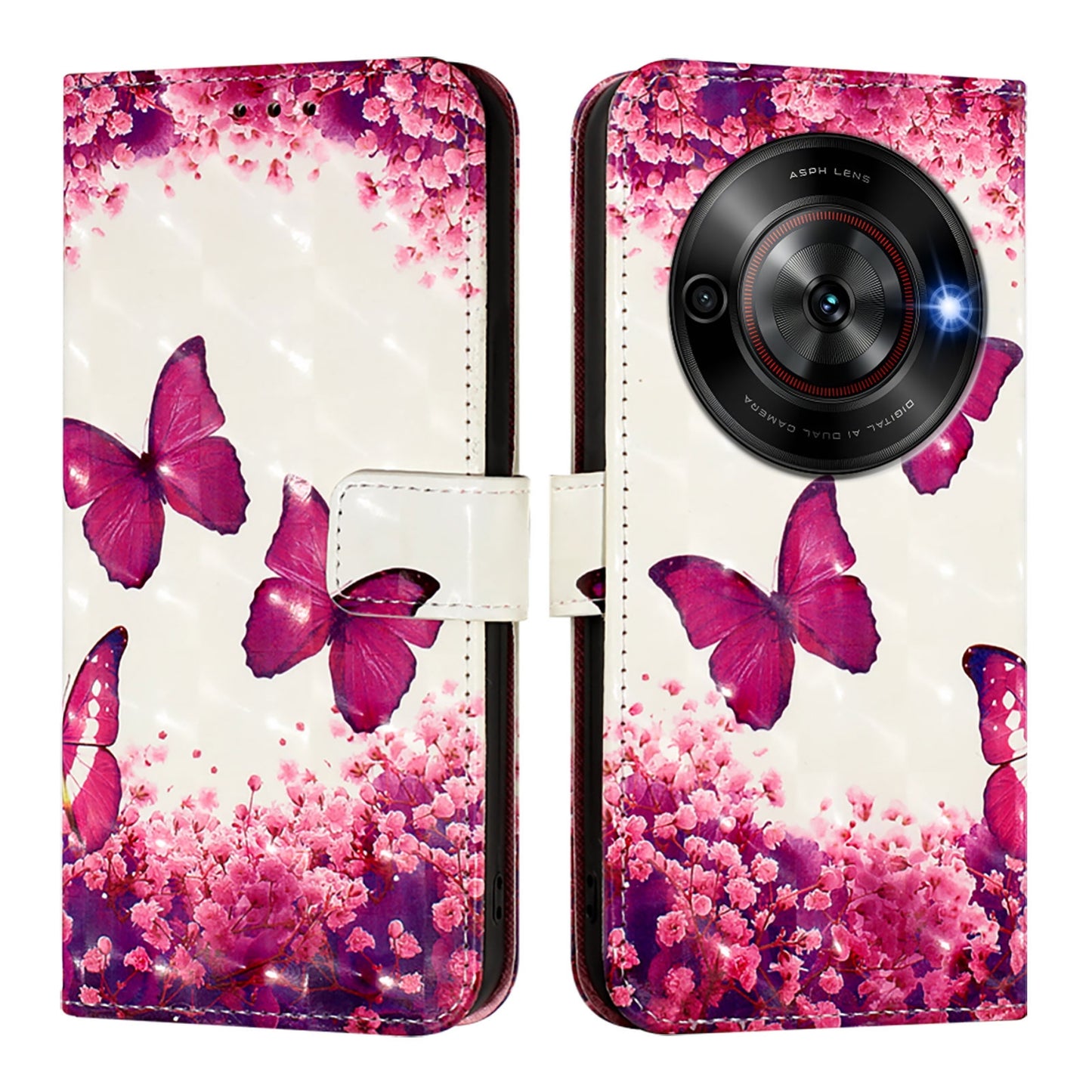 ZTE Blade A75 5G Leather Flip Phone Case with 3D Painted Design, Card Holder, Wallet & Stand Function - Durable Protection & Easy Access