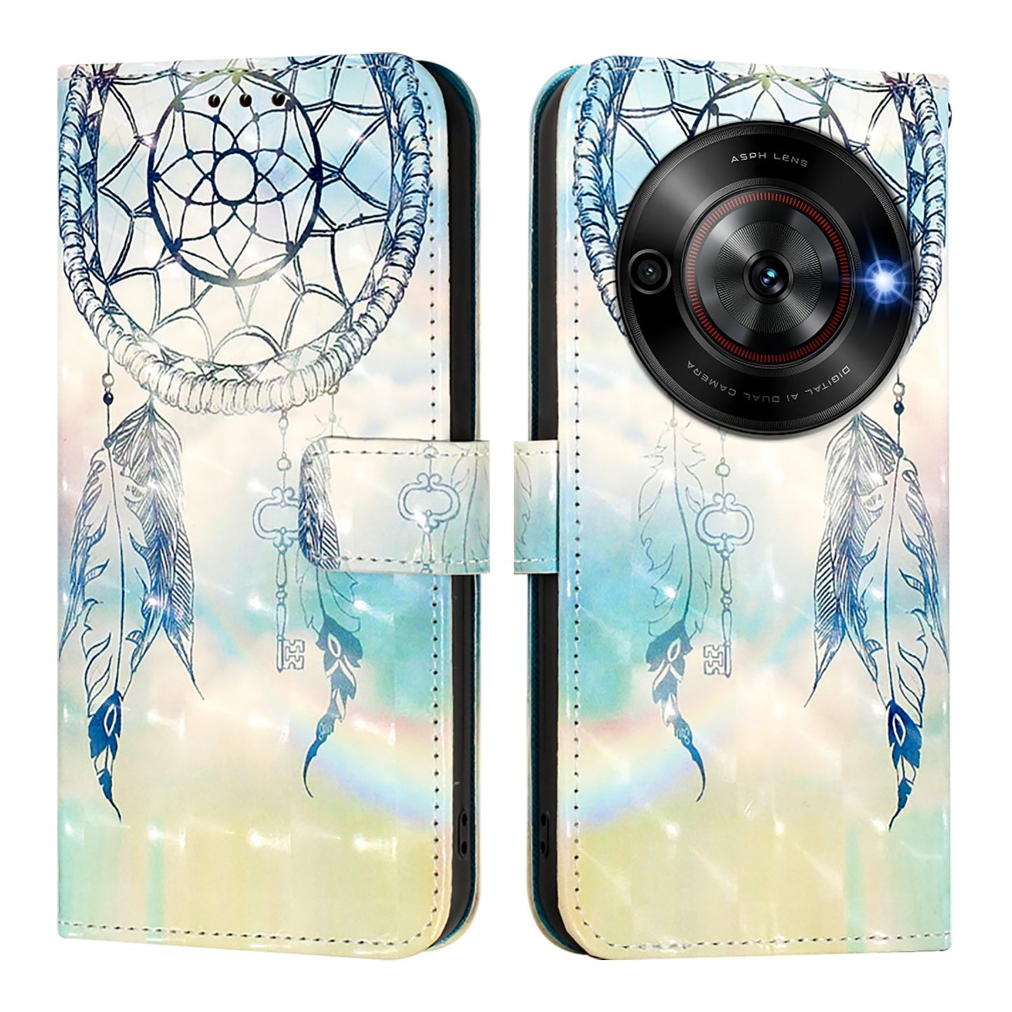 ZTE Blade A75 5G Leather Flip Phone Case with 3D Painted Design, Card Holder, Wallet & Stand Function - Durable Protection & Easy Access