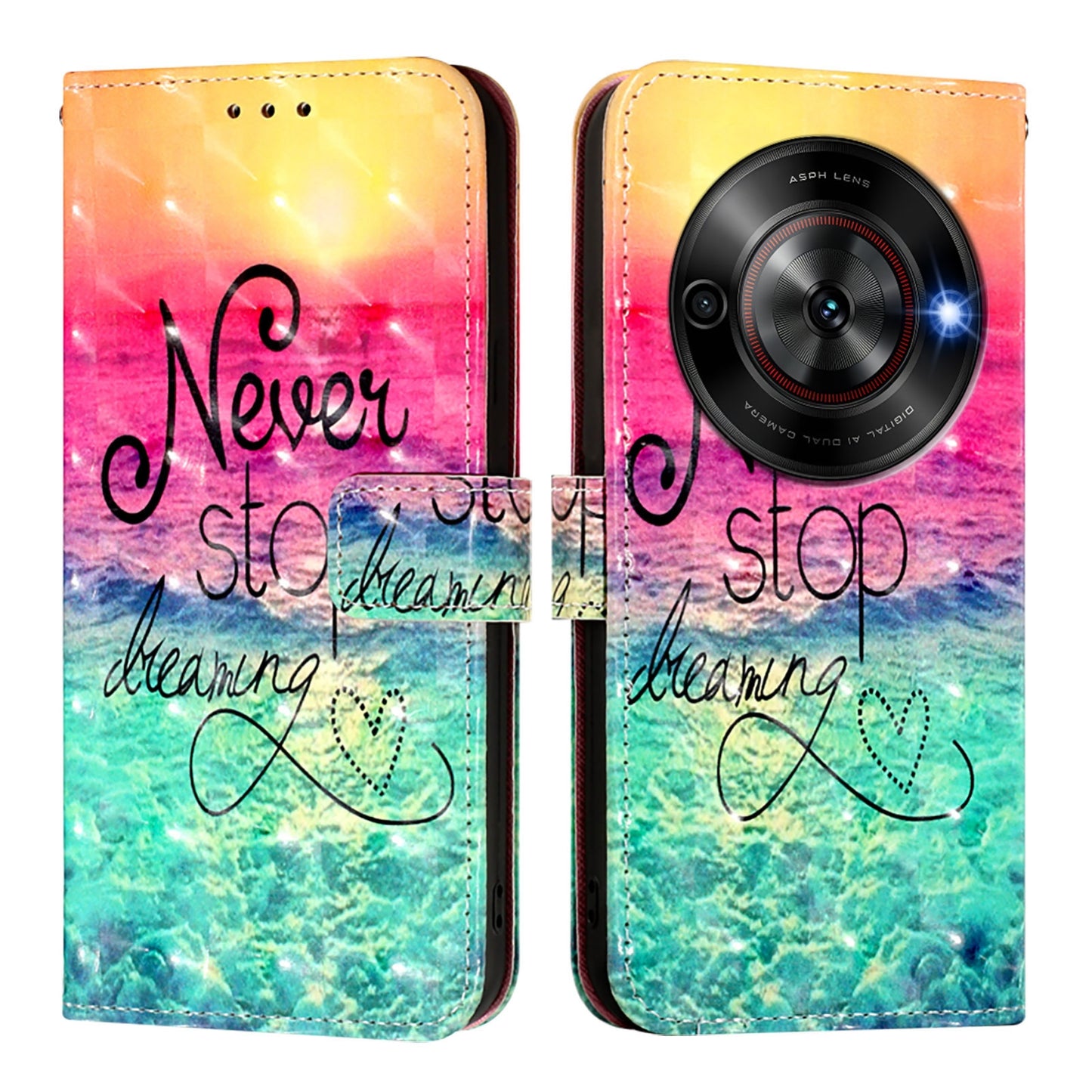 ZTE Nubia Focus Leather Flip Phone Case with 3D Painted Design, Card Holder, Wallet & Stand Function - Durable Protection & Easy Access