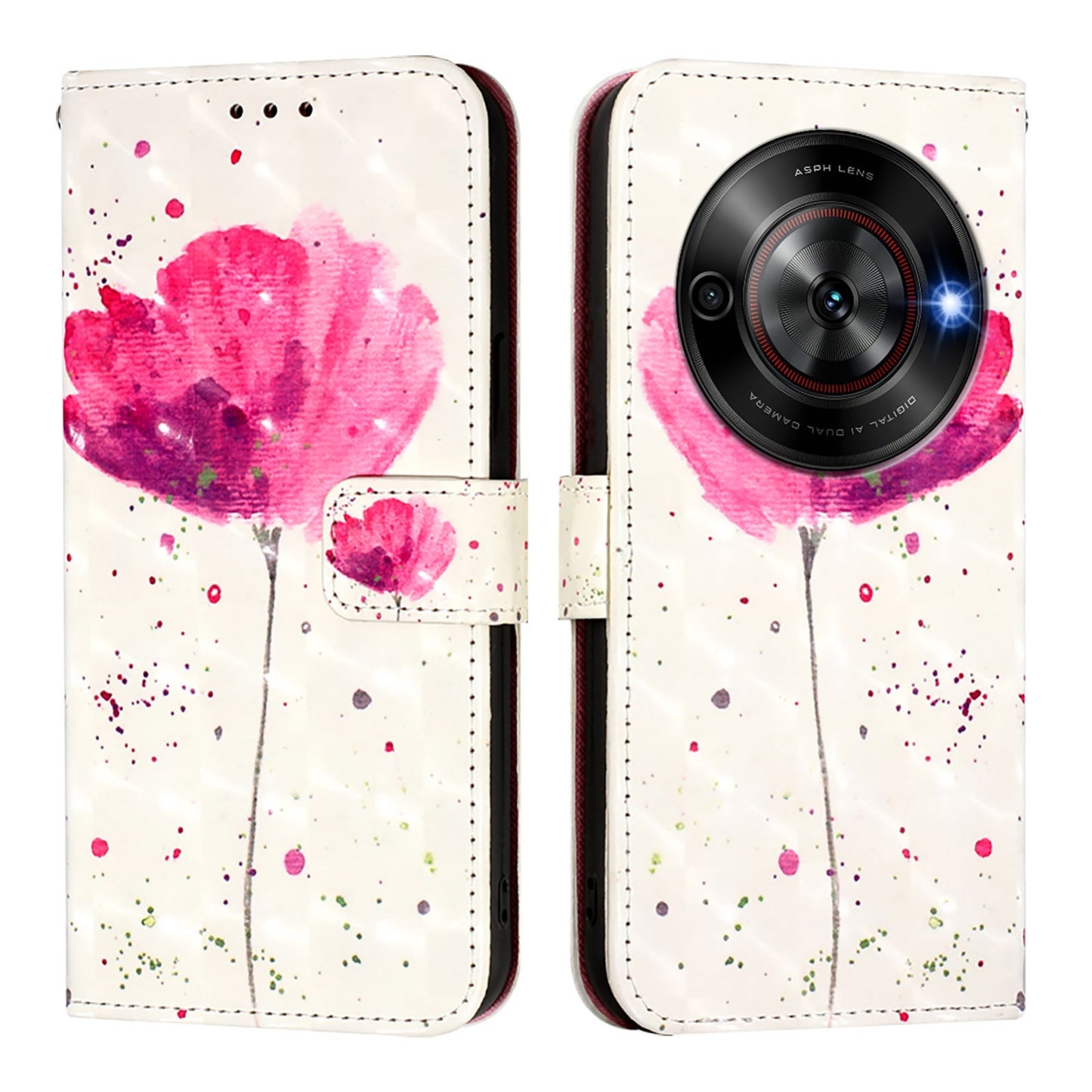 ZTE Nubia Focus Leather Flip Phone Case with 3D Painted Design, Card Holder, Wallet & Stand Function - Durable Protection & Easy Access
