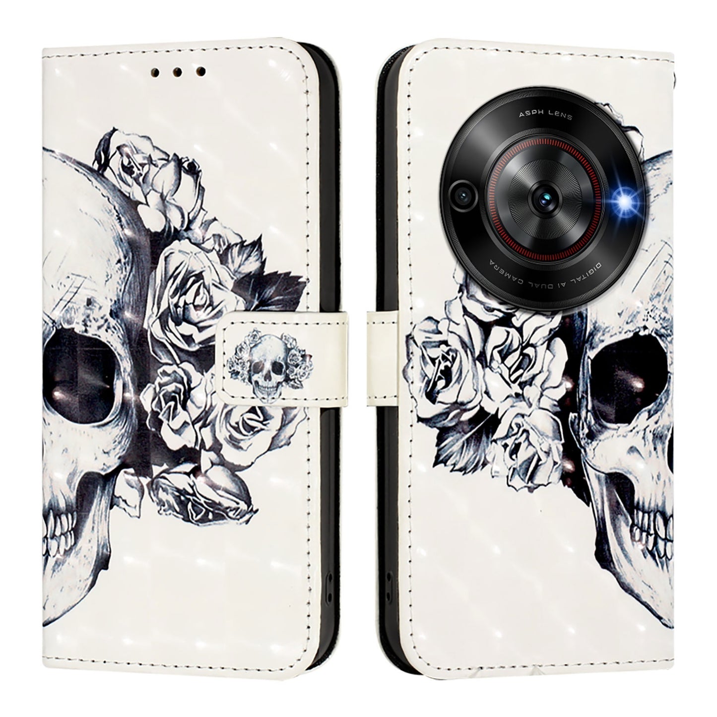 ZTE Blade A75 5G Leather Flip Phone Case with 3D Painted Design, Card Holder, Wallet & Stand Function - Durable Protection & Easy Access