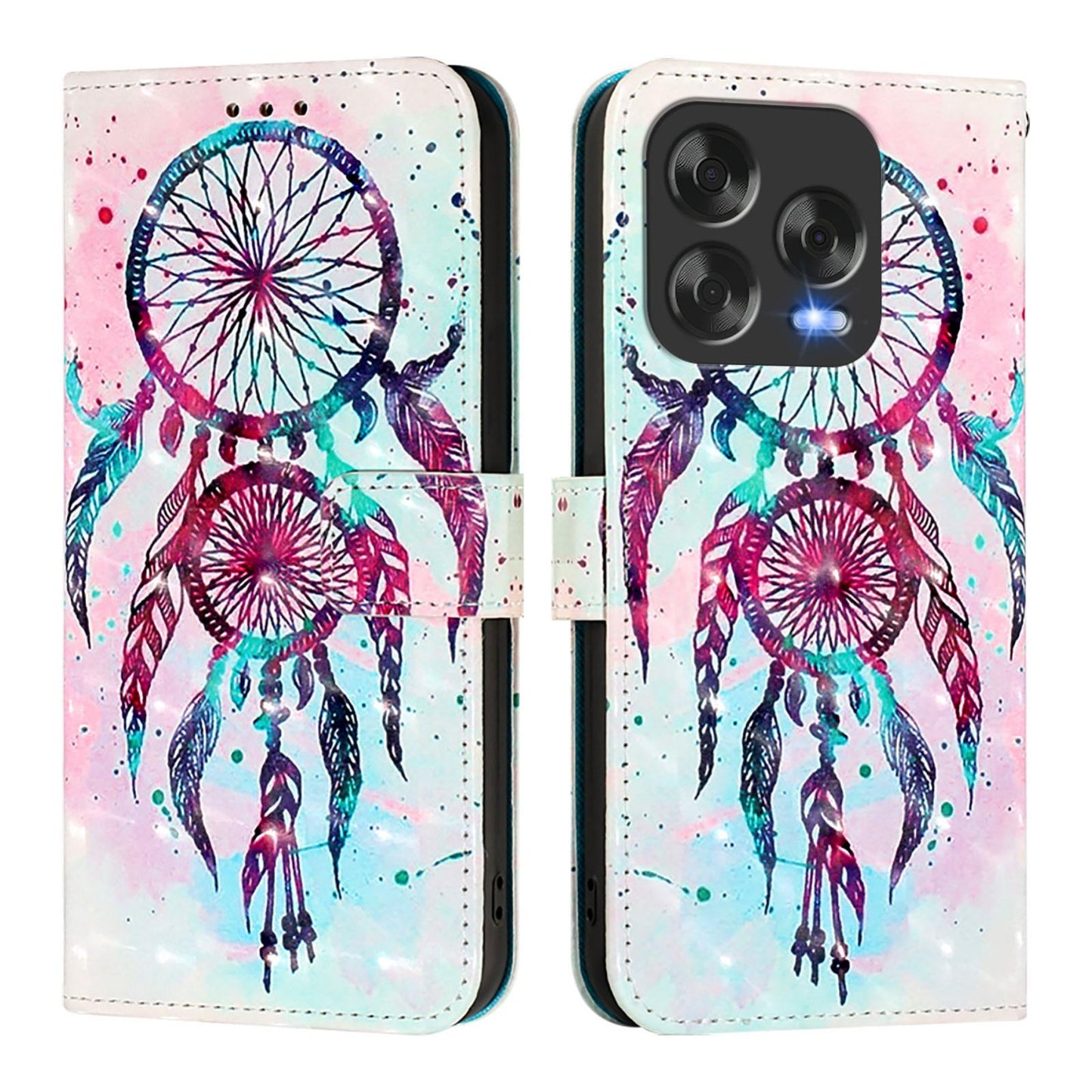 ZTE Blade V70 Design Leather Flip Phone Case with 3D Painted Design, Card Holder, Wallet & Stand Function - Durable Protection & Easy Access