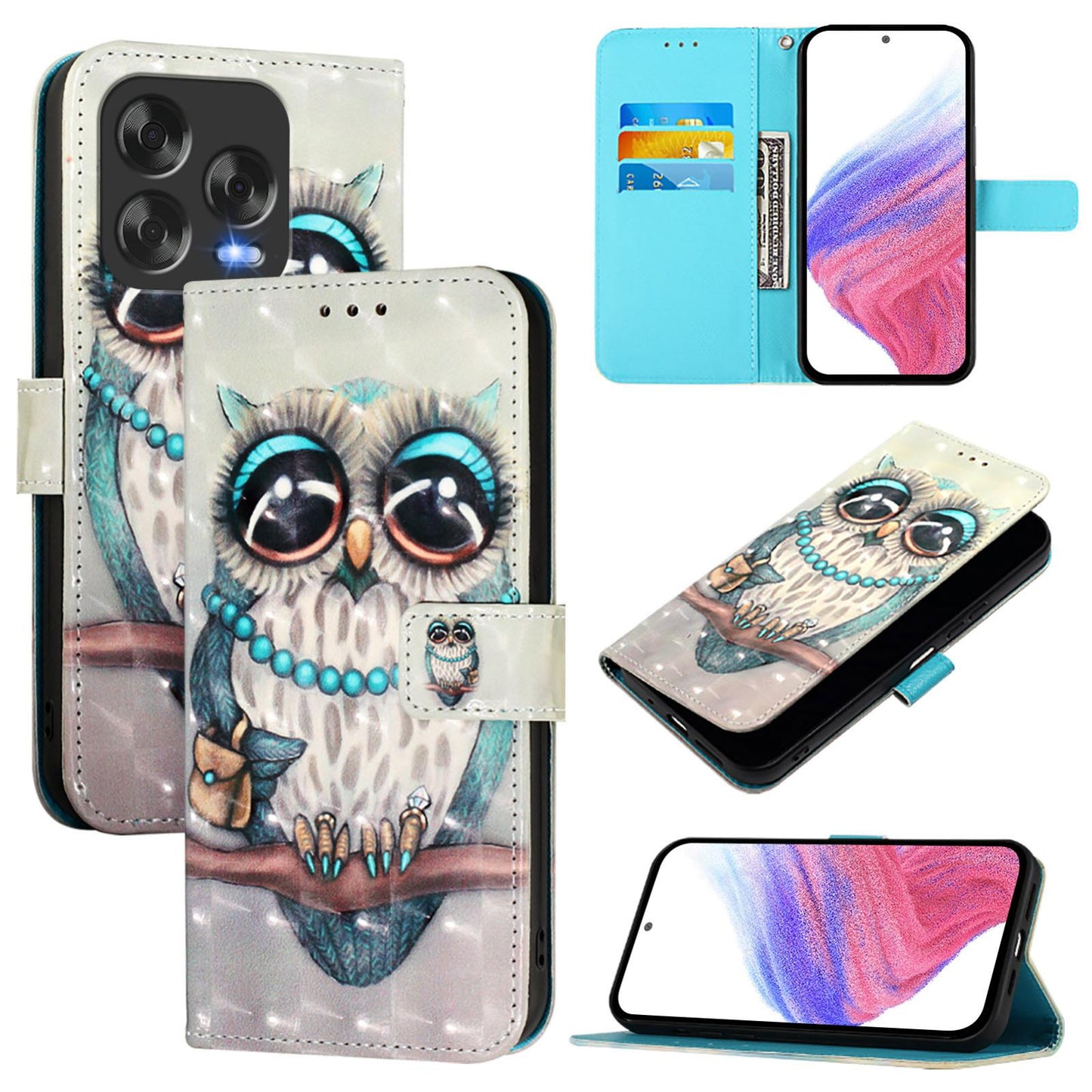 ZTE Blade V70 Design Leather Flip Phone Case with 3D Painted Design, Card Holder, Wallet & Stand Function - Durable Protection & Easy Access
