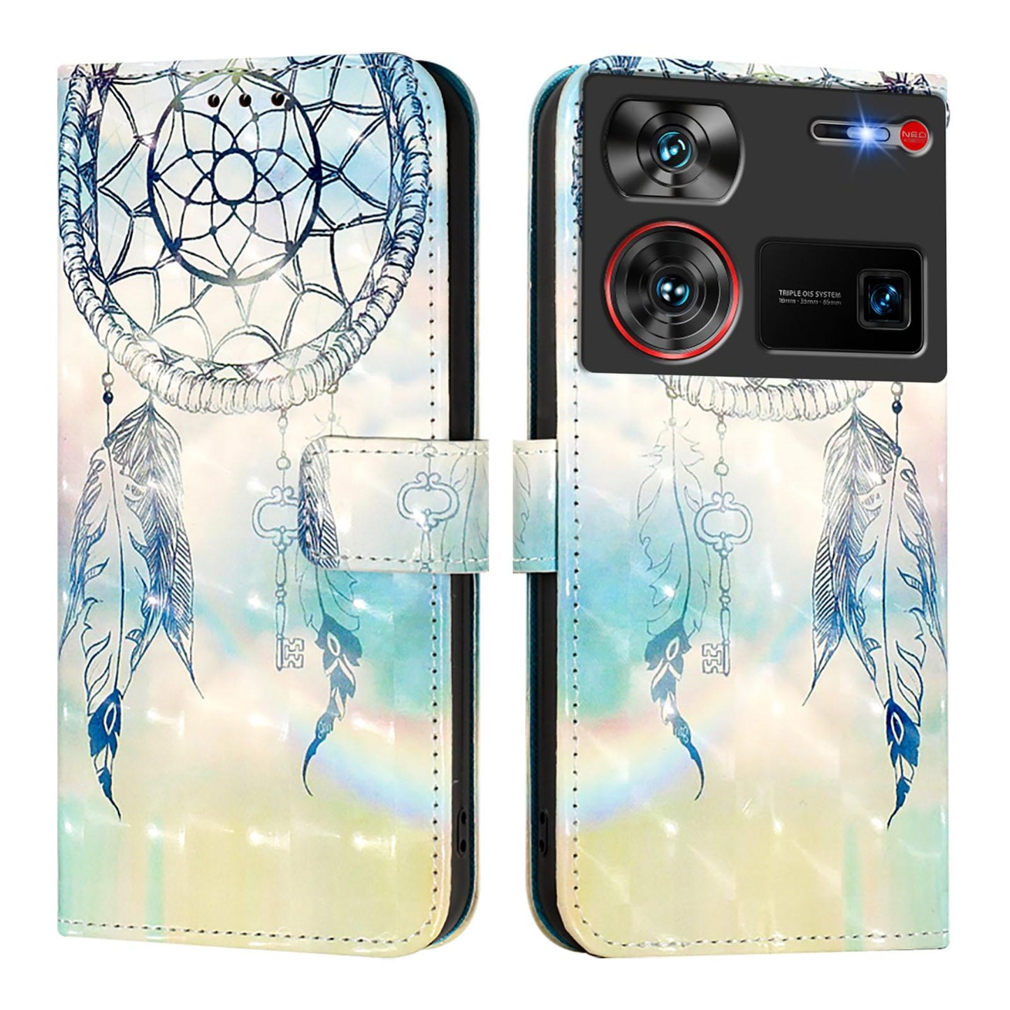 ZTE Nubia Z60 Ultra Leather Flip Phone Case with 3D Painted Design, Card Holder, Wallet & Stand Function - Durable Protection & Easy Access