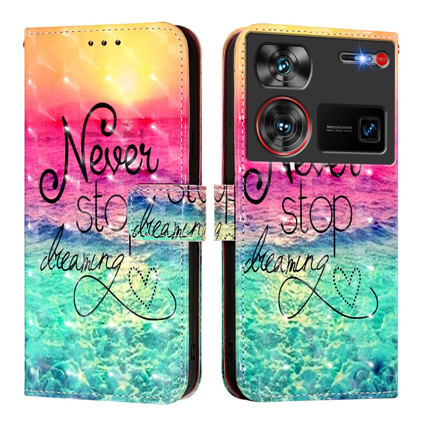 ZTE Nubia Z60 Ultra Leather Flip Phone Case with 3D Painted Design, Card Holder, Wallet & Stand Function - Durable Protection & Easy Access