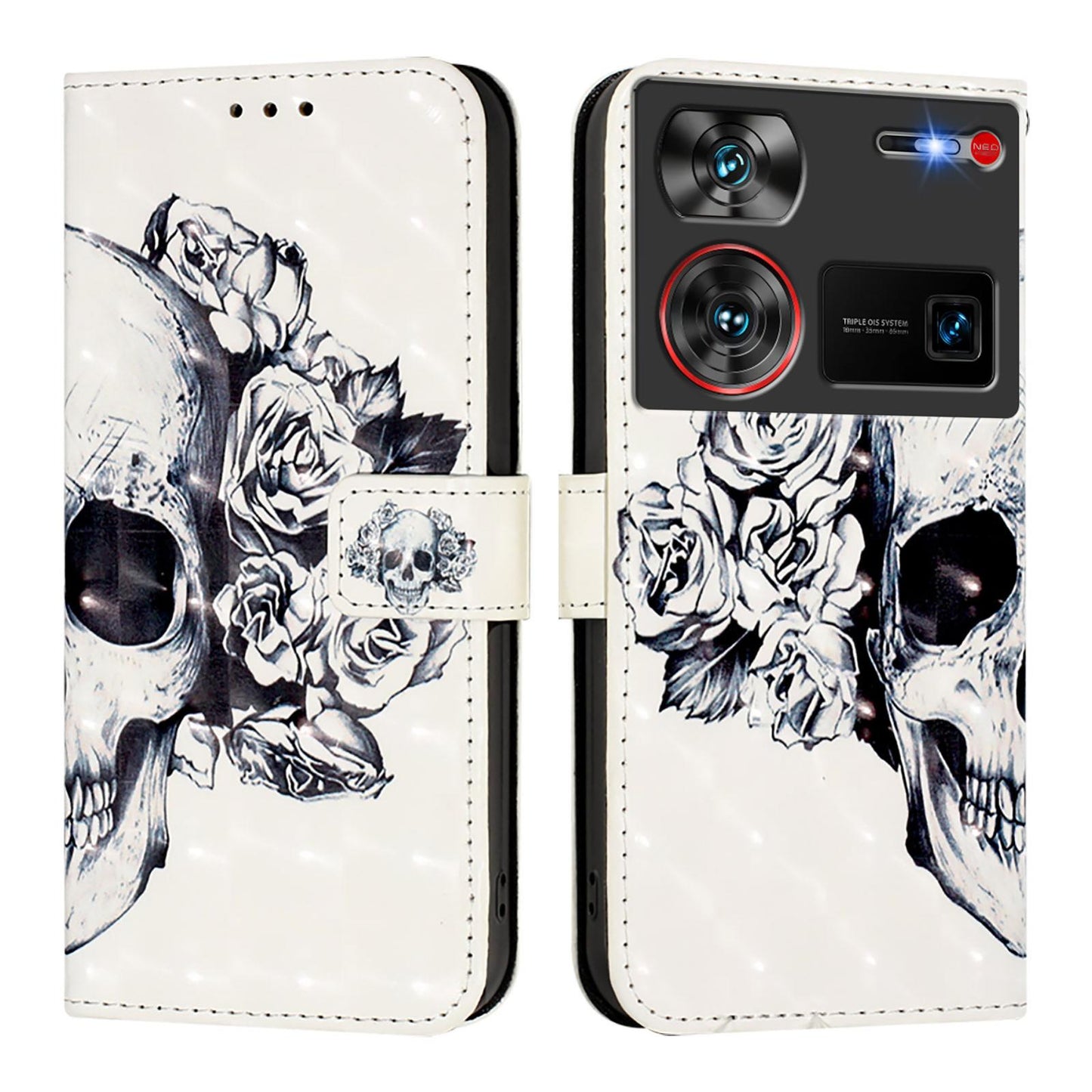 ZTE Nubia Z60 Ultra Leather Flip Phone Case with 3D Painted Design, Card Holder, Wallet & Stand Function - Durable Protection & Easy Access