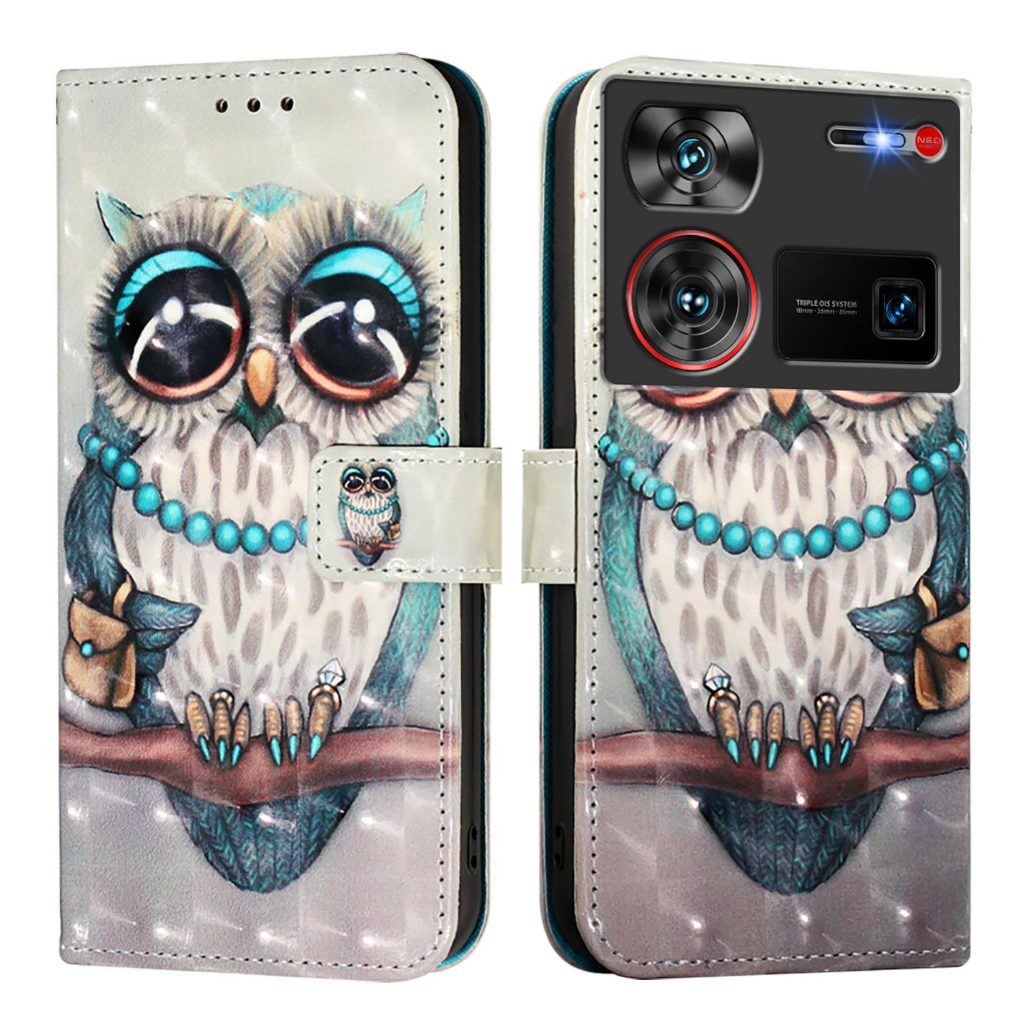 ZTE Nubia Z60 Ultra Leather Flip Phone Case with 3D Painted Design, Card Holder, Wallet & Stand Function - Durable Protection & Easy Access